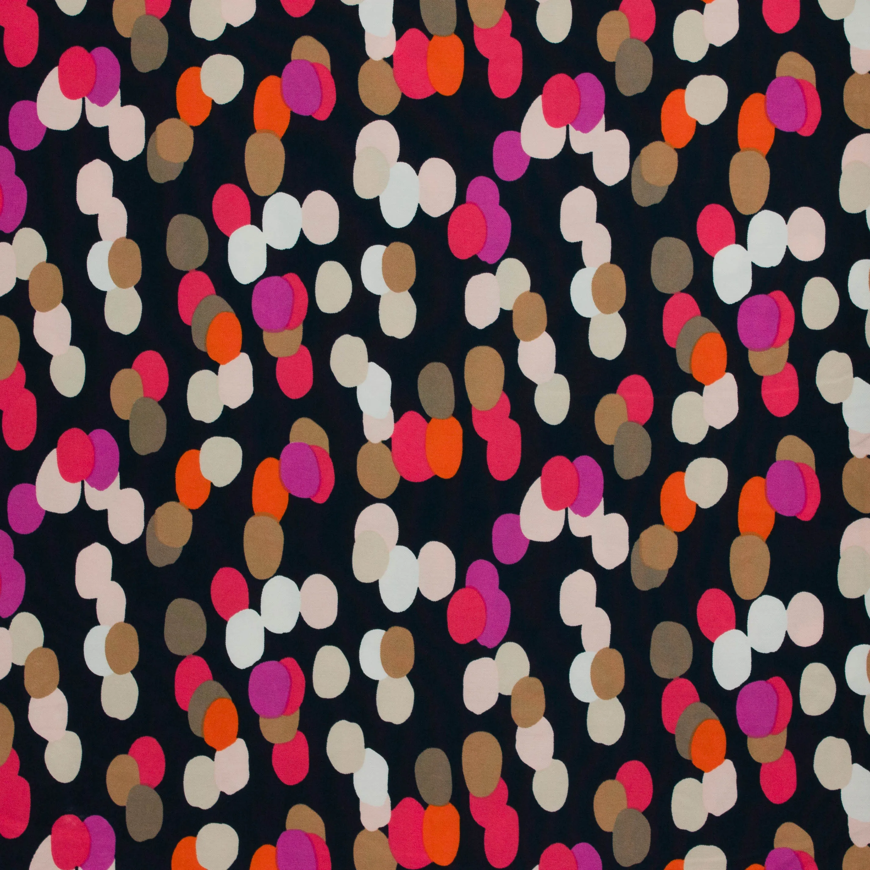 Viscose polyester zwart met bollen