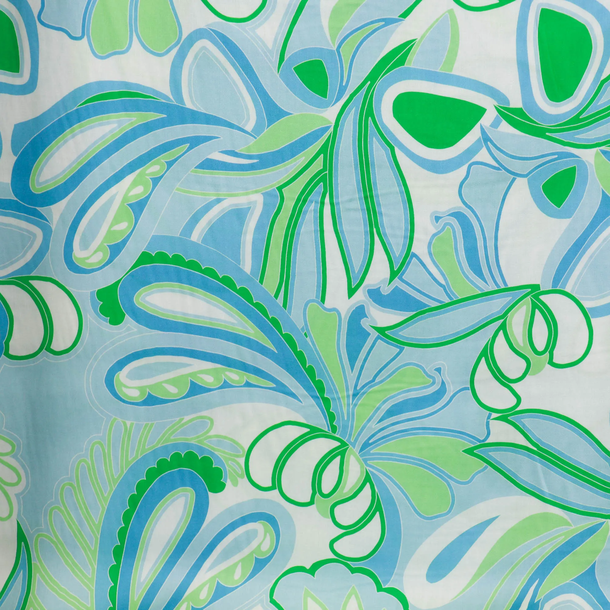 Viscose blauw groen abstracte print