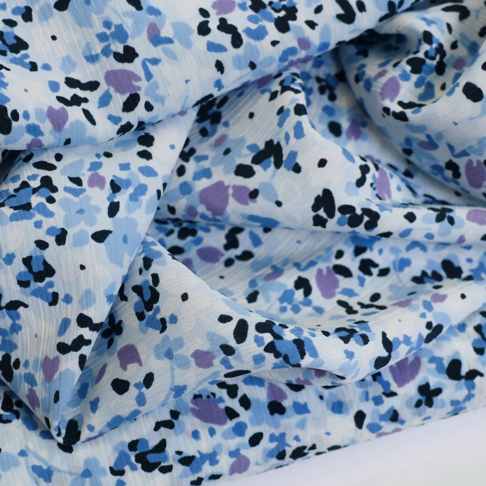 Voile blauwe print