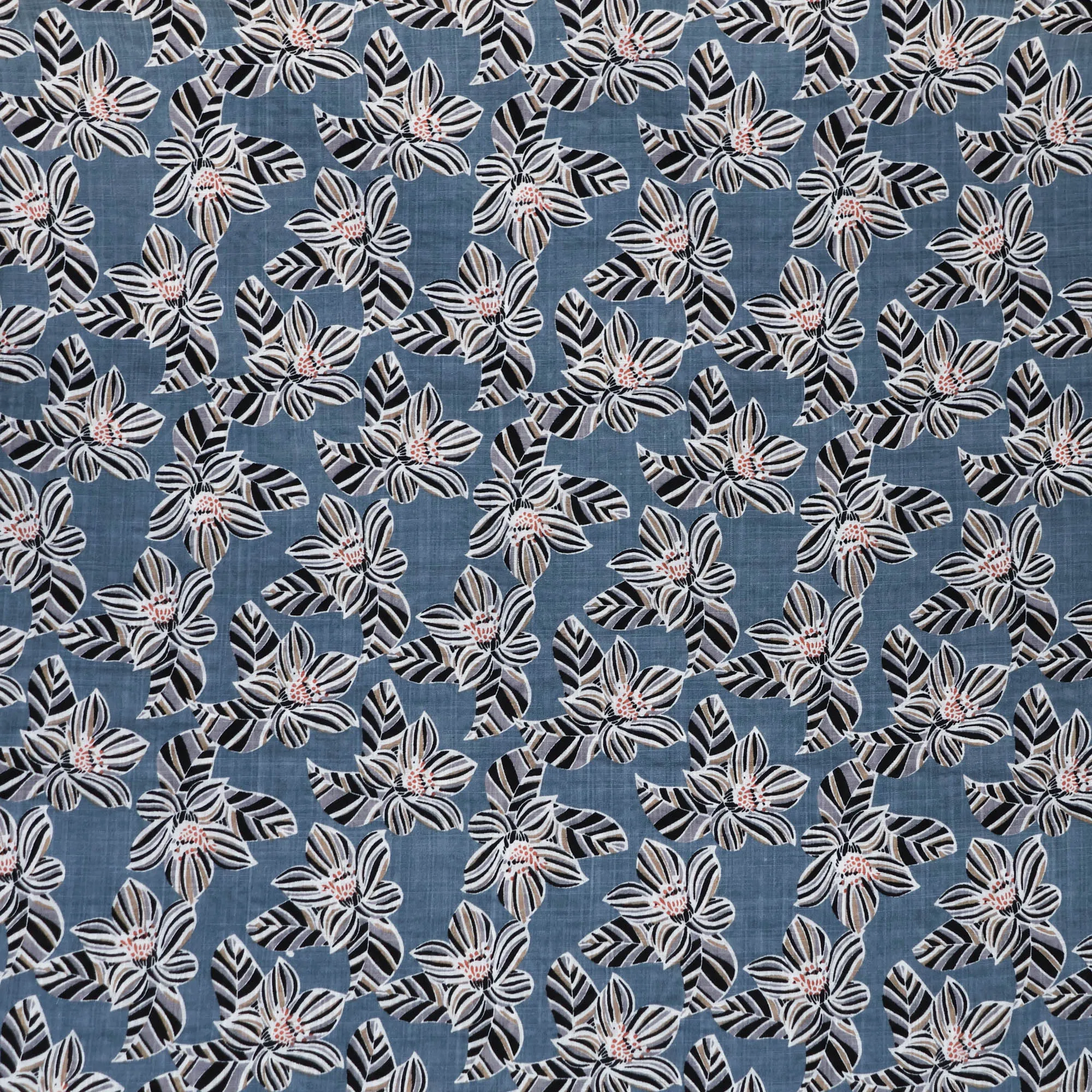 Linnenlook blauw met bloemen