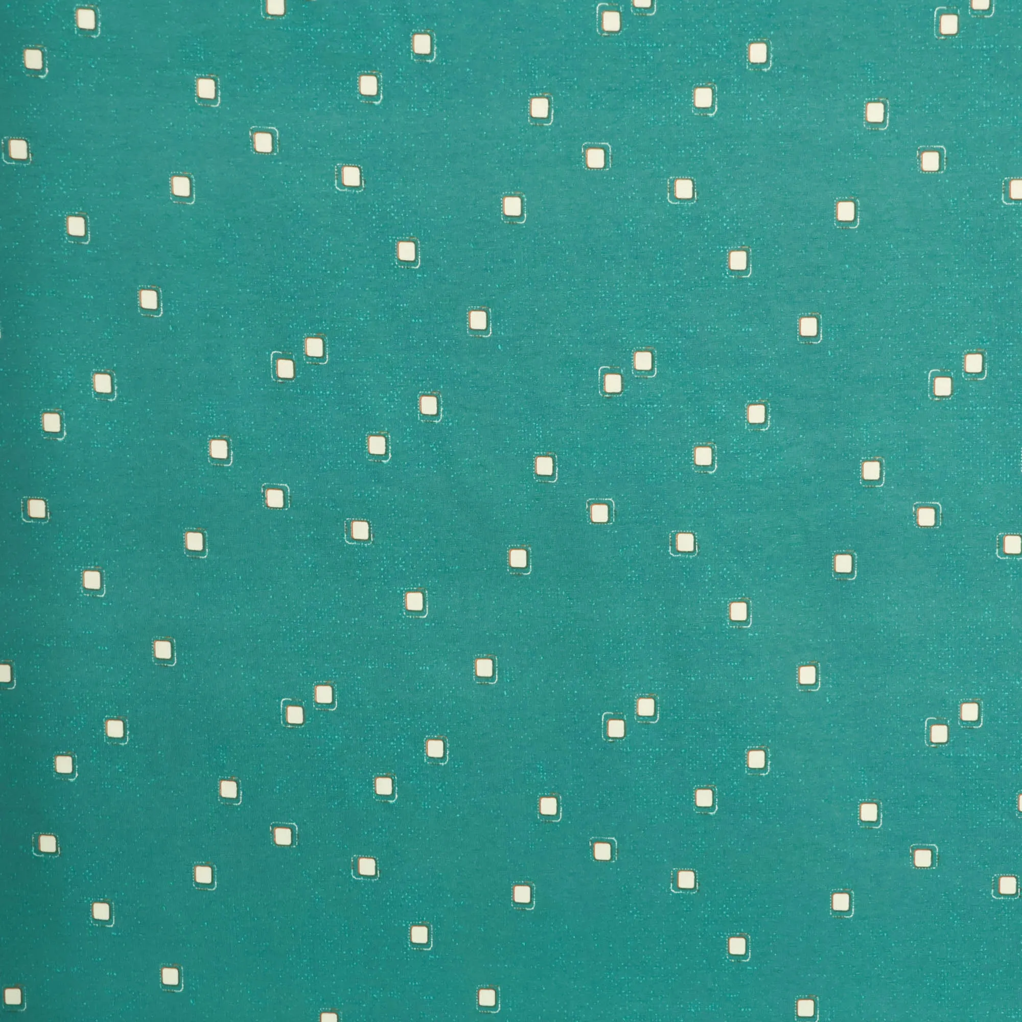 Tricot donker turquoise met print
