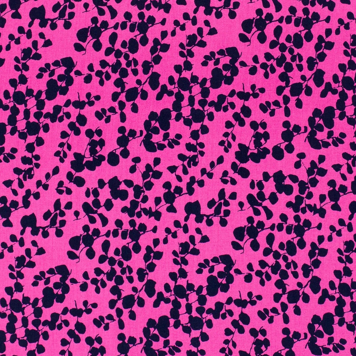 Bamboo poplin roos met zwarte print