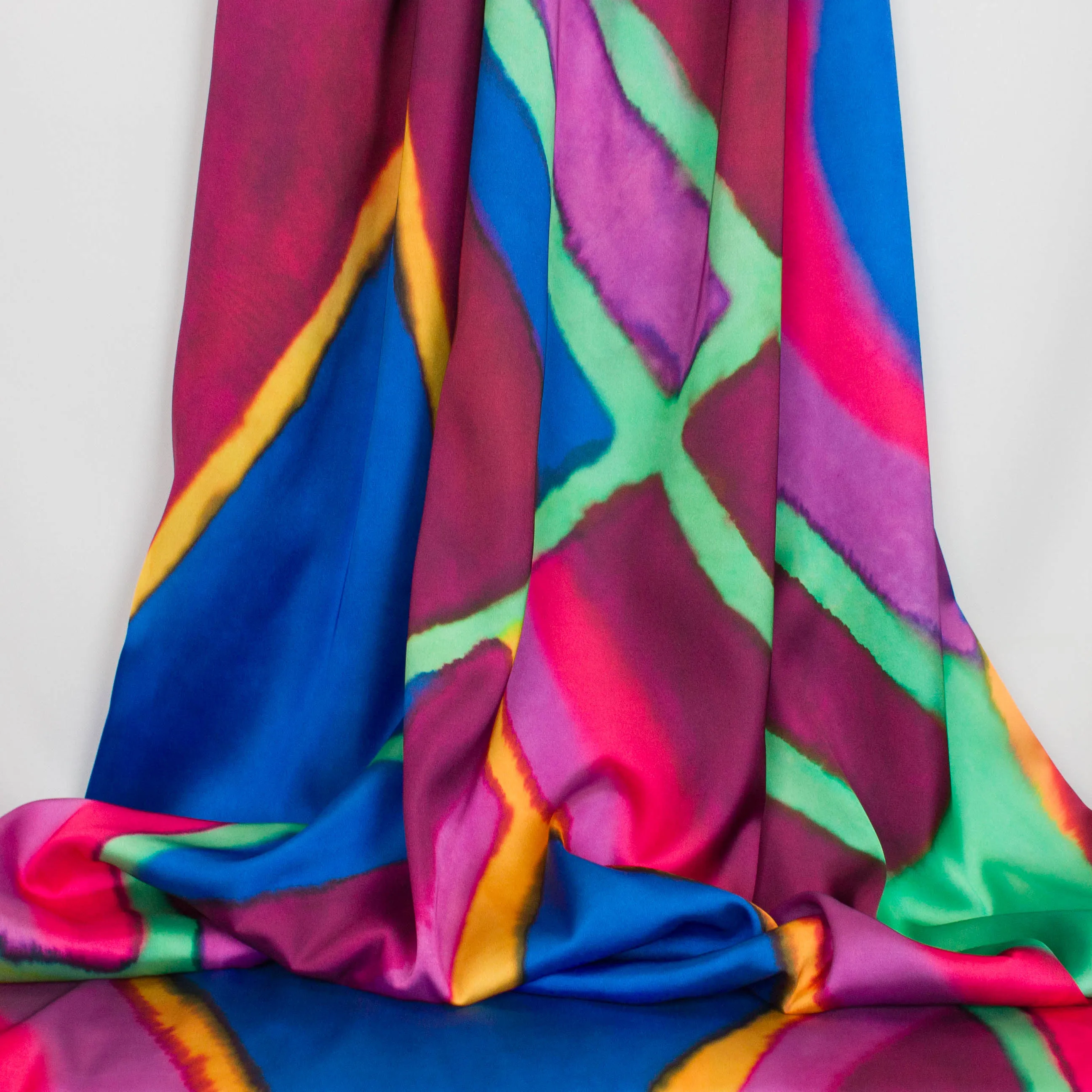 Polyester satijn abstract gekleurd - A La Ville