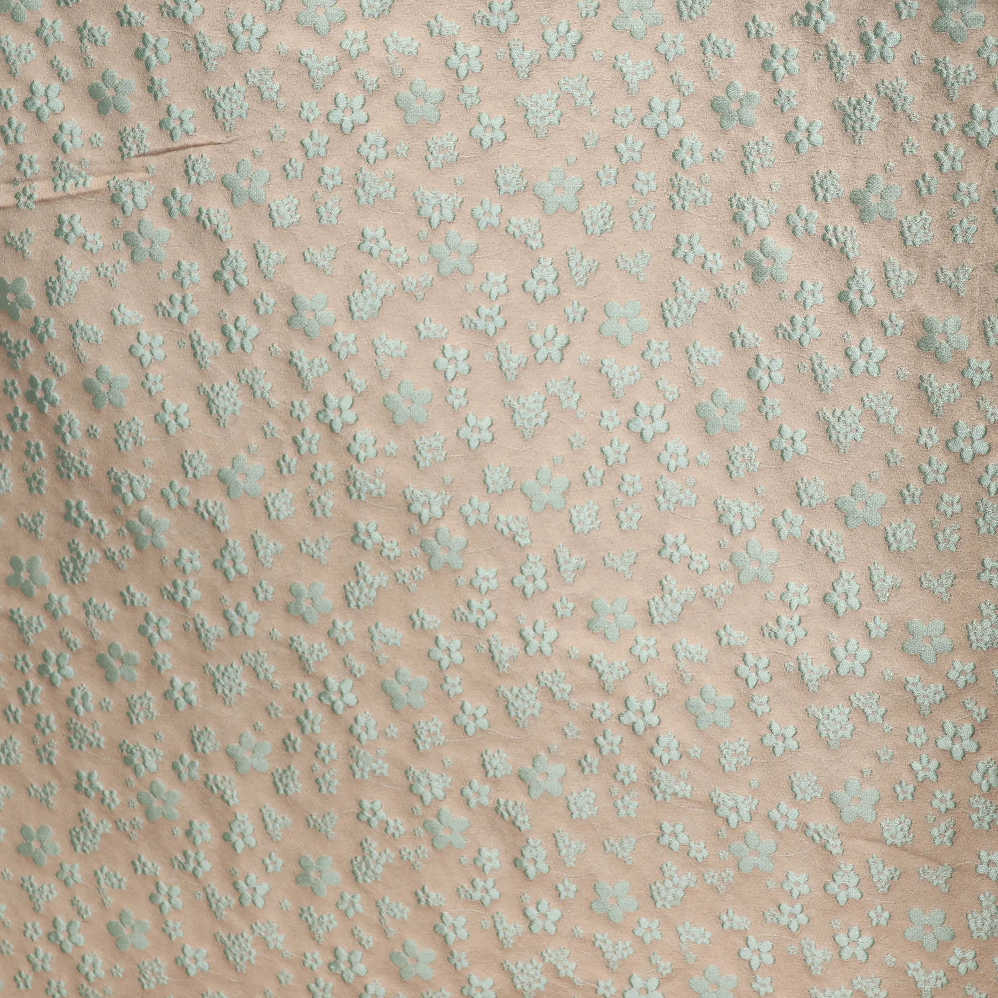 Jacquard lichtroze met bloemen