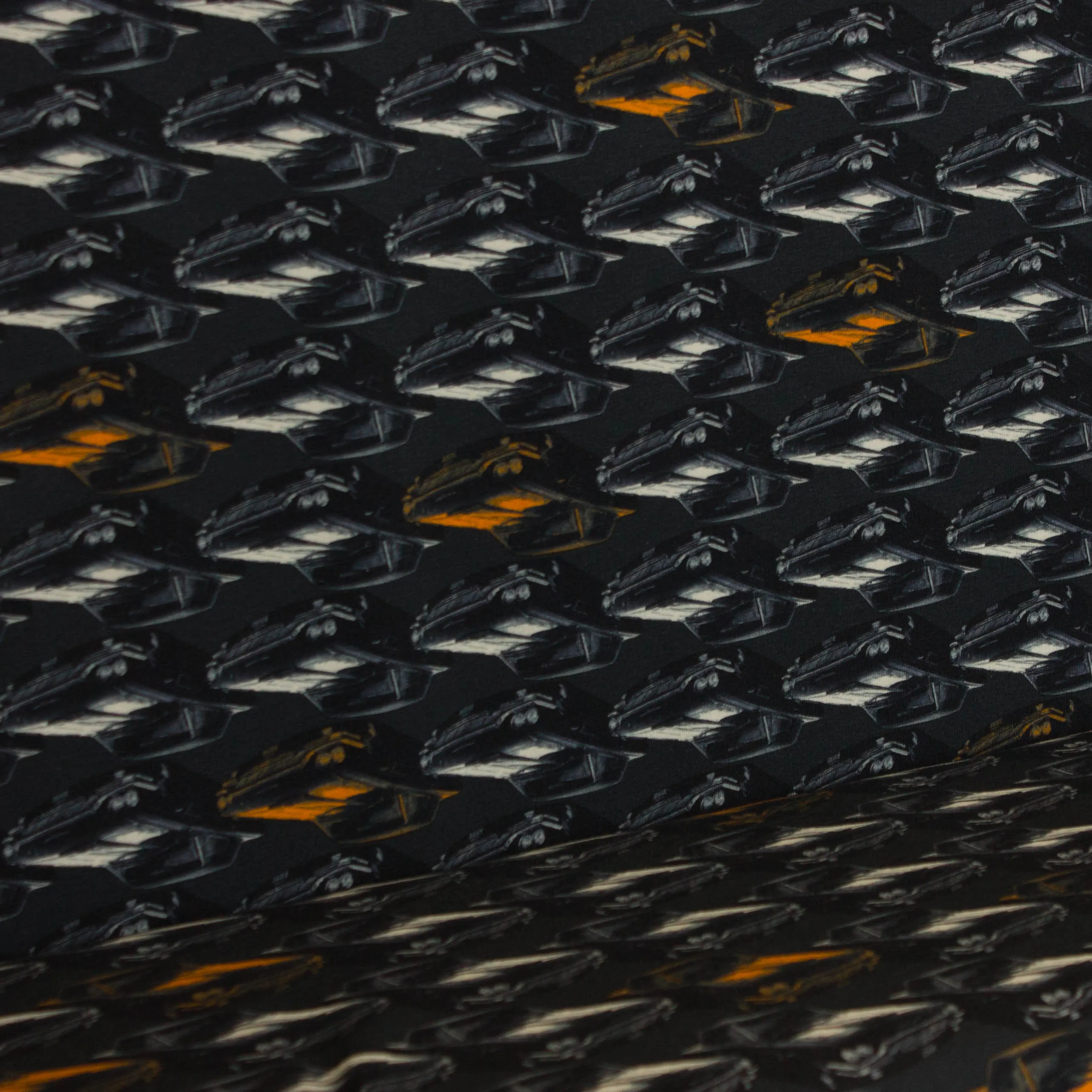 Tricot zwart met auto's Fast Cars - Poppy