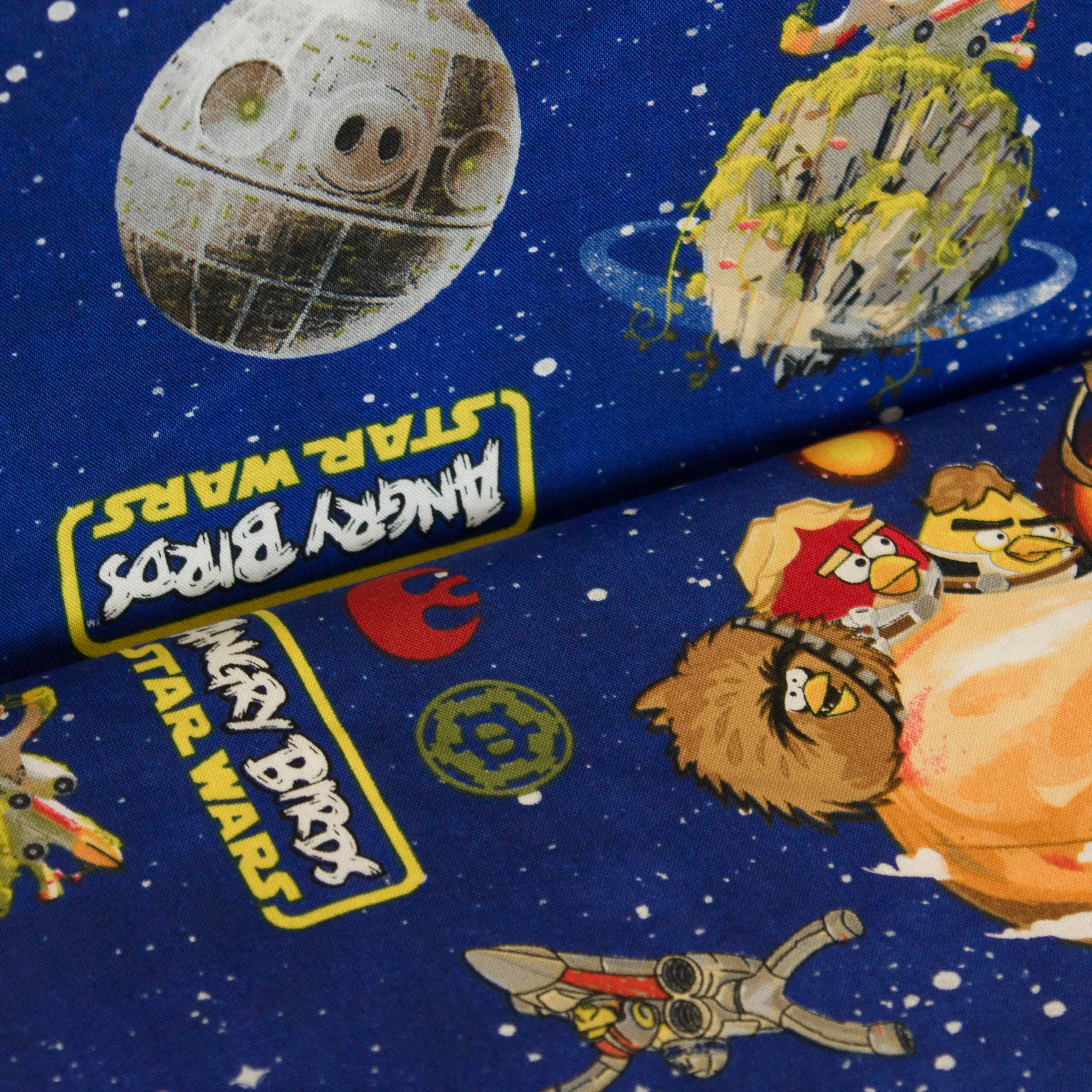 Katoen donkerblauw Angry Birds Star Wars
