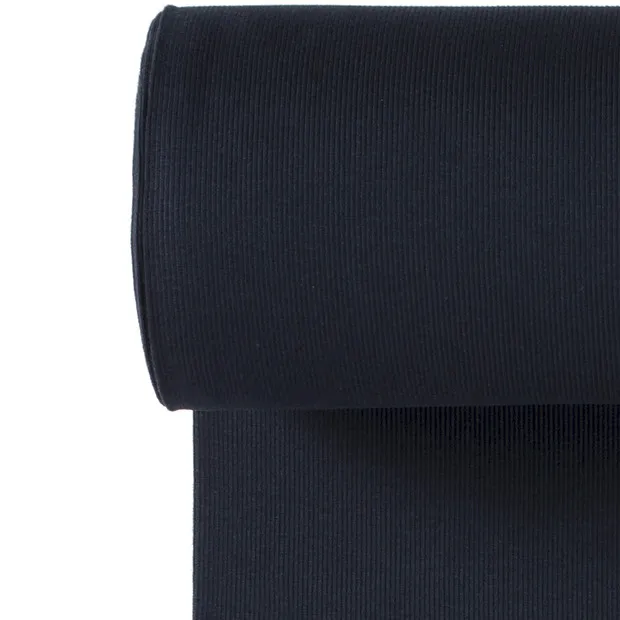 Rib boordstof marineblauw