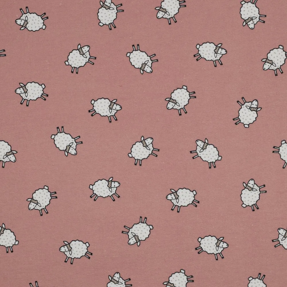 Flanel roos met schaapjes
