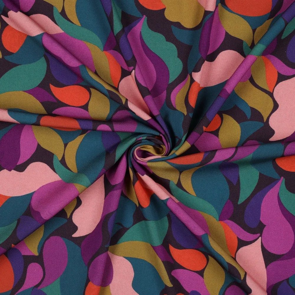 Viscose elastisch met kleurrijke motieven