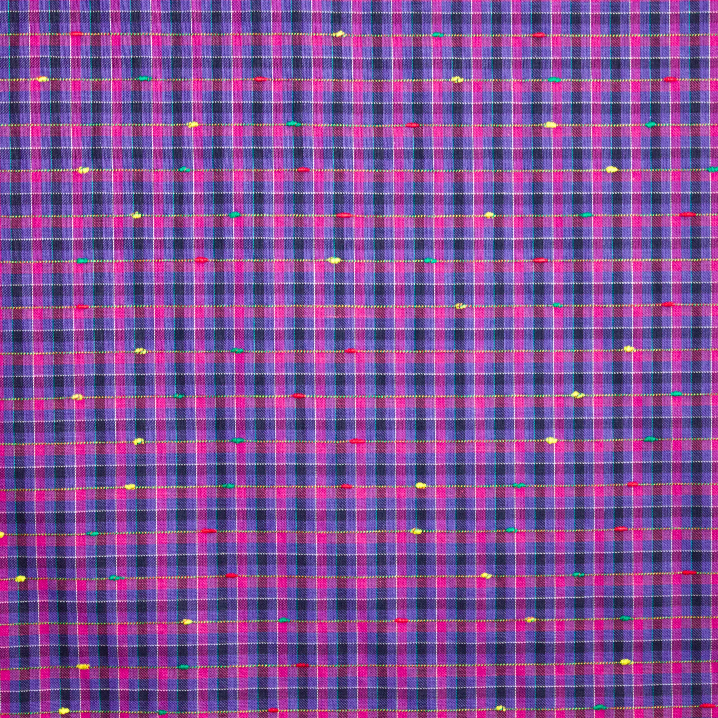 Katoen geruit paars / roze