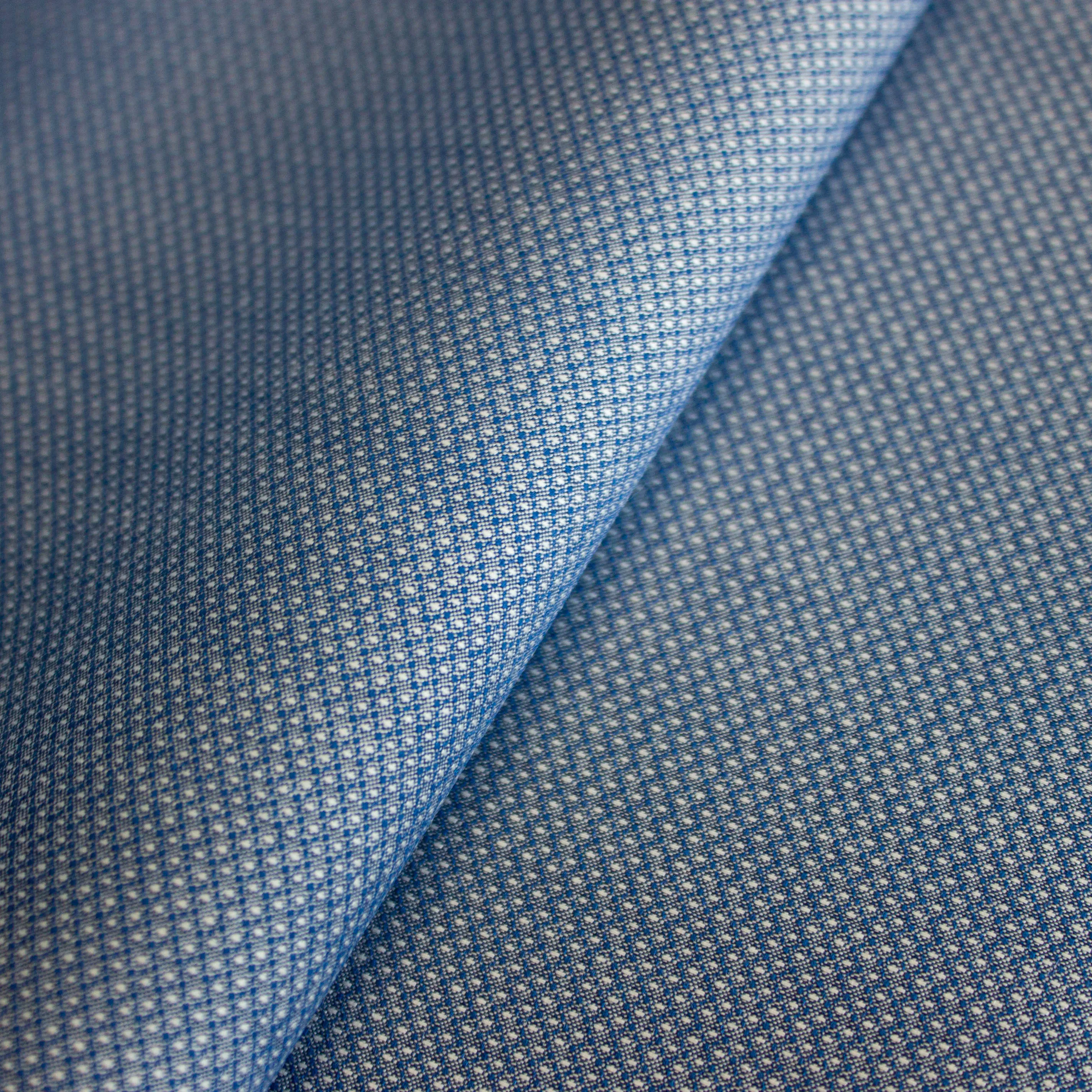 Katoen blauw met stippen