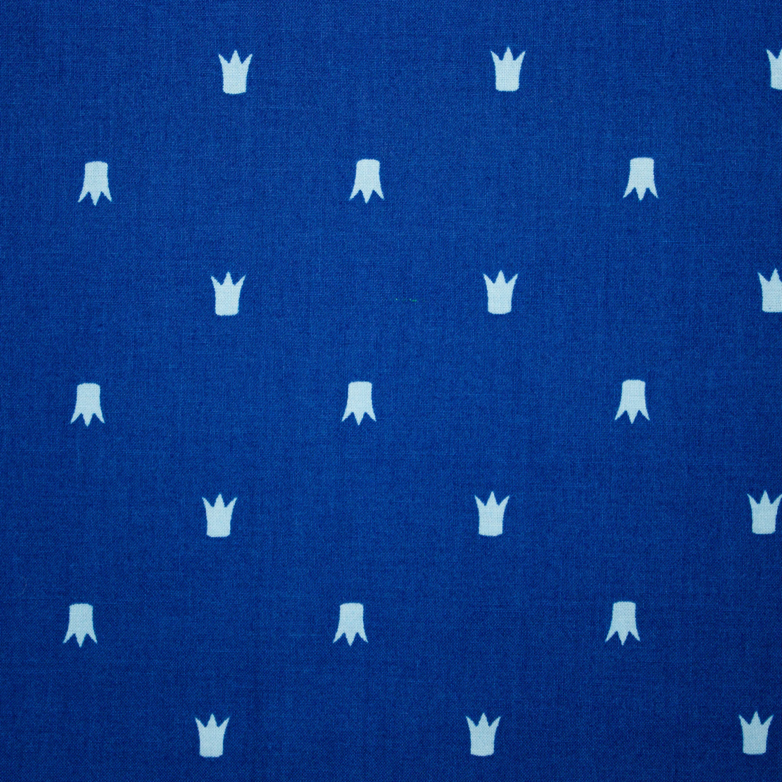 Katoen blauw met kronen