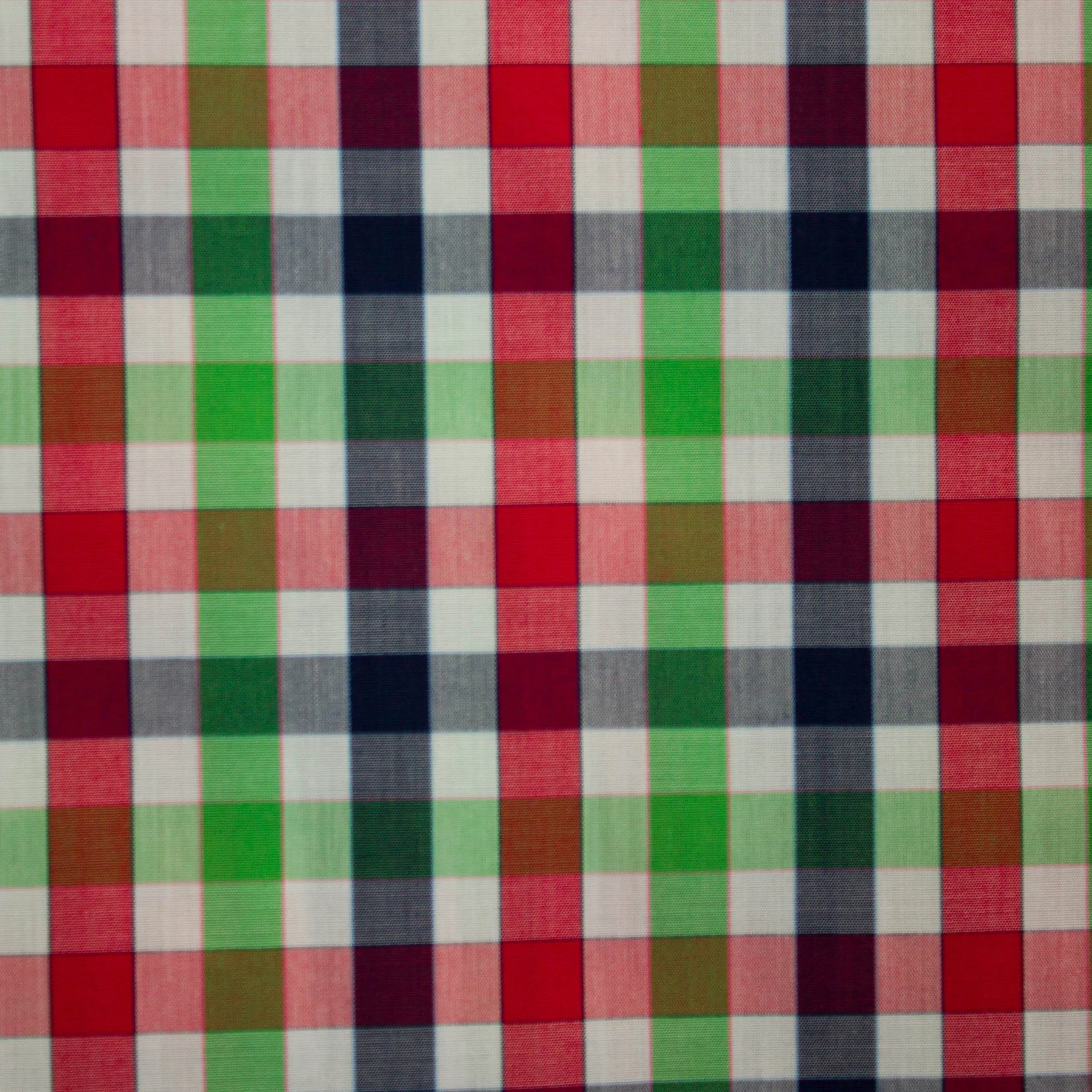 Katoen geruit groen / rood / blauw
