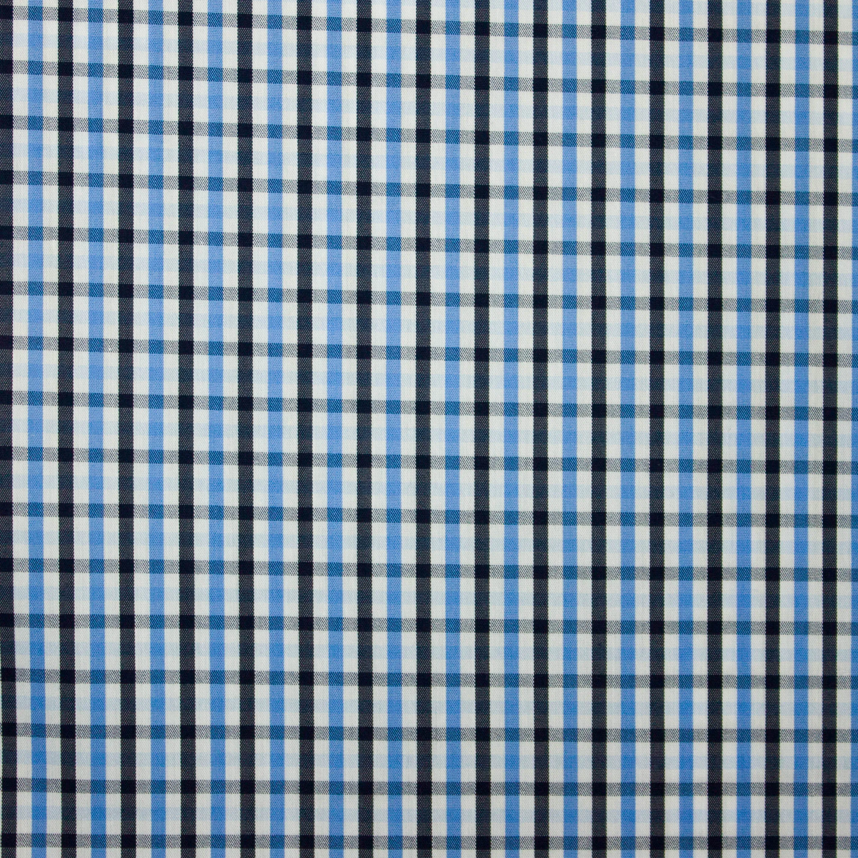 Katoen geruit blauw / zwart