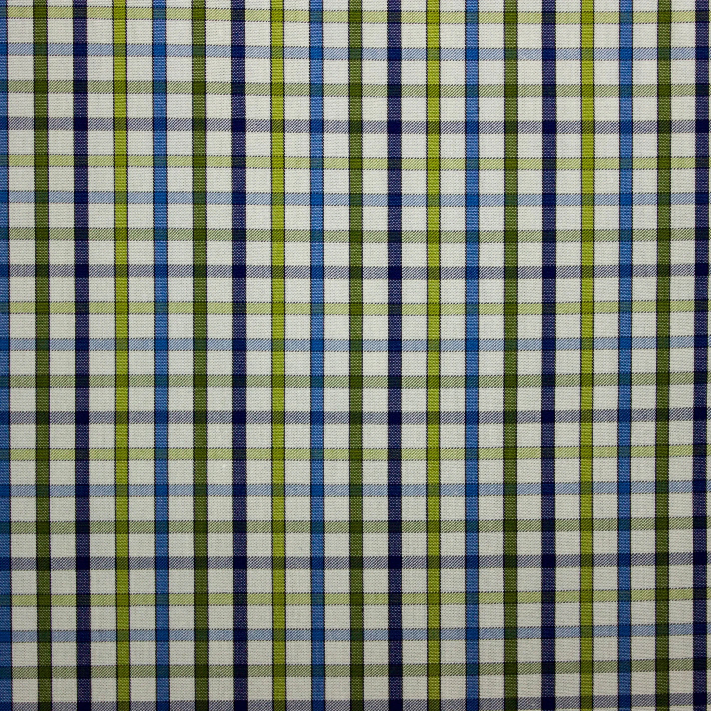 Katoen geruit wit / groen / blauw