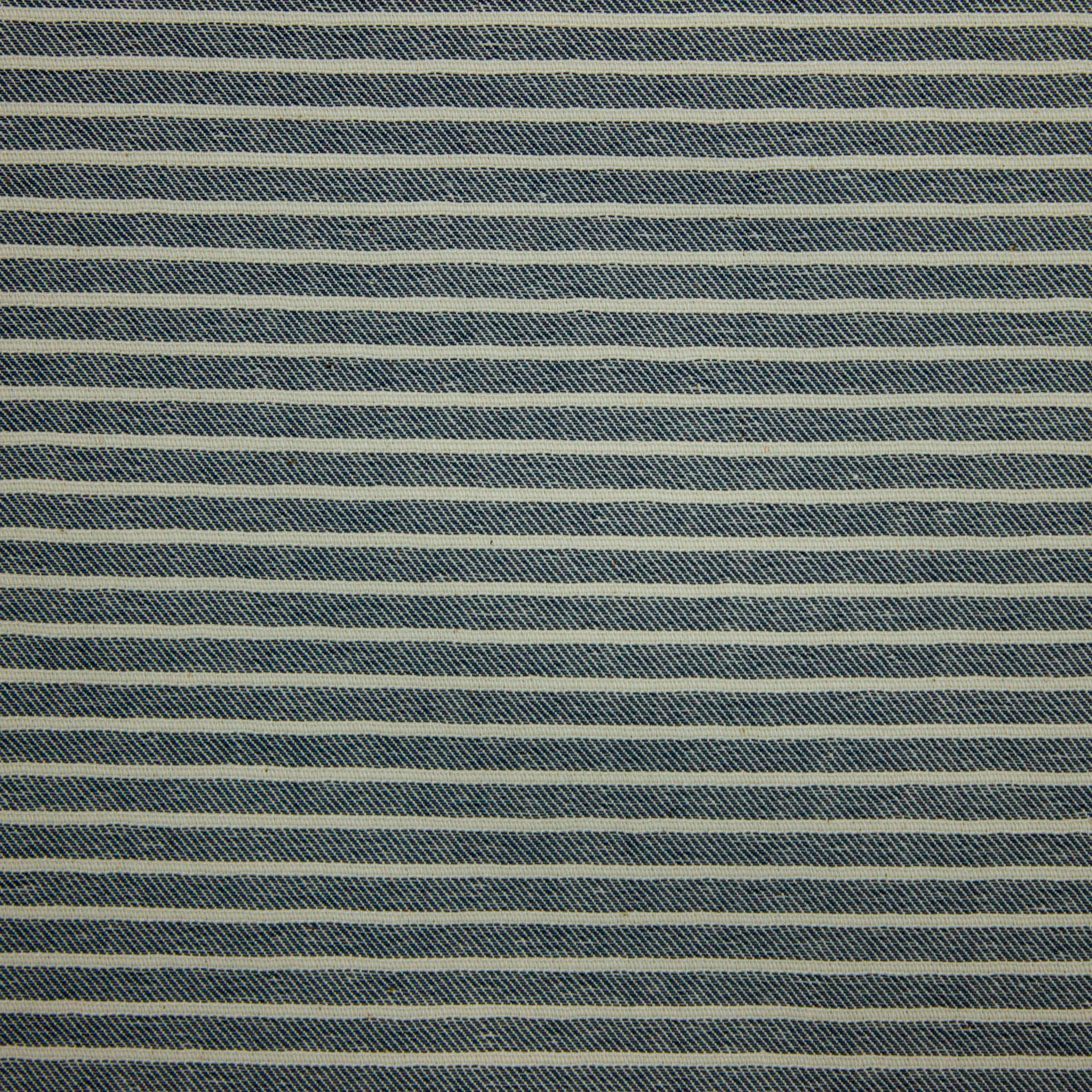 Katoen blauw met witte strepen