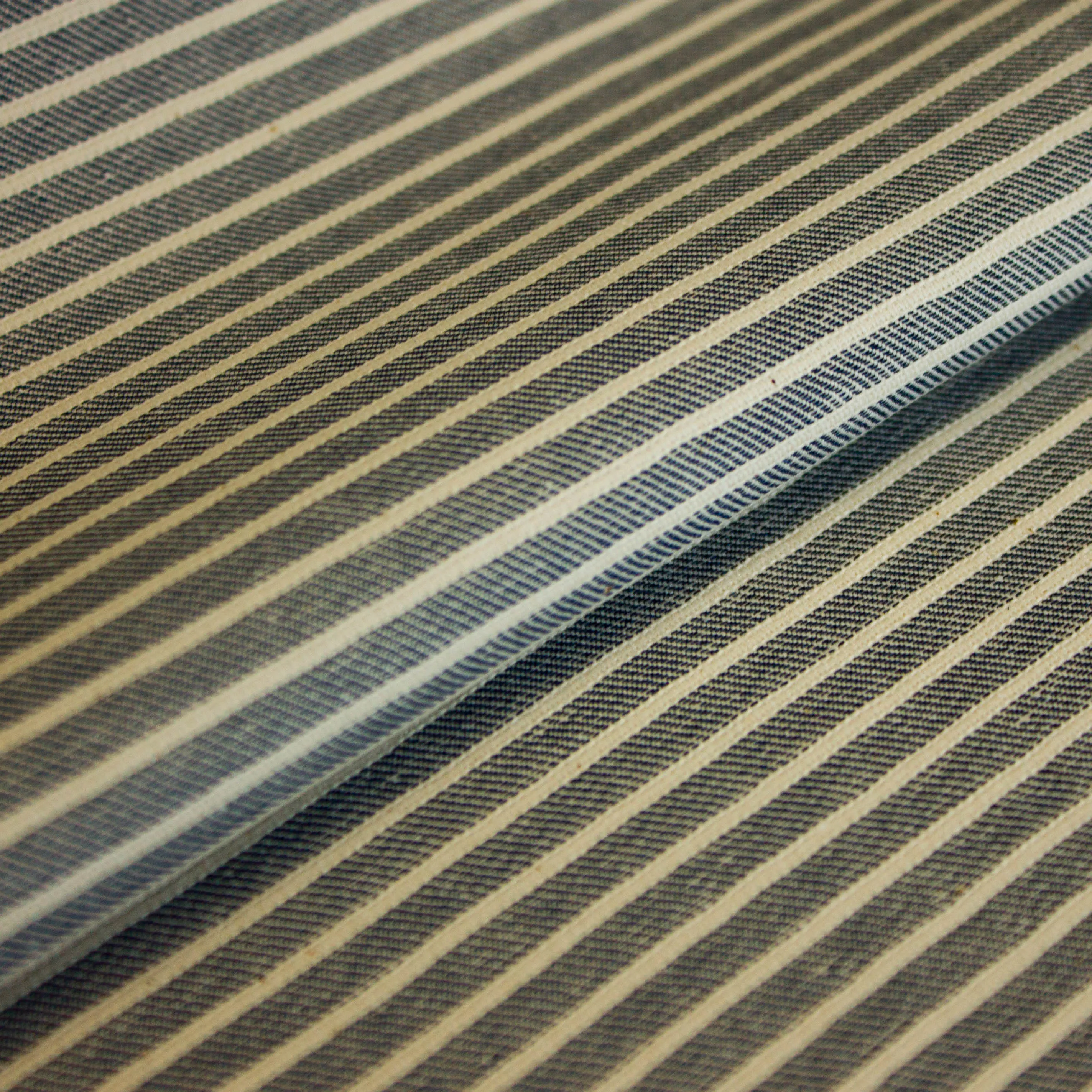 Katoen blauw met witte strepen