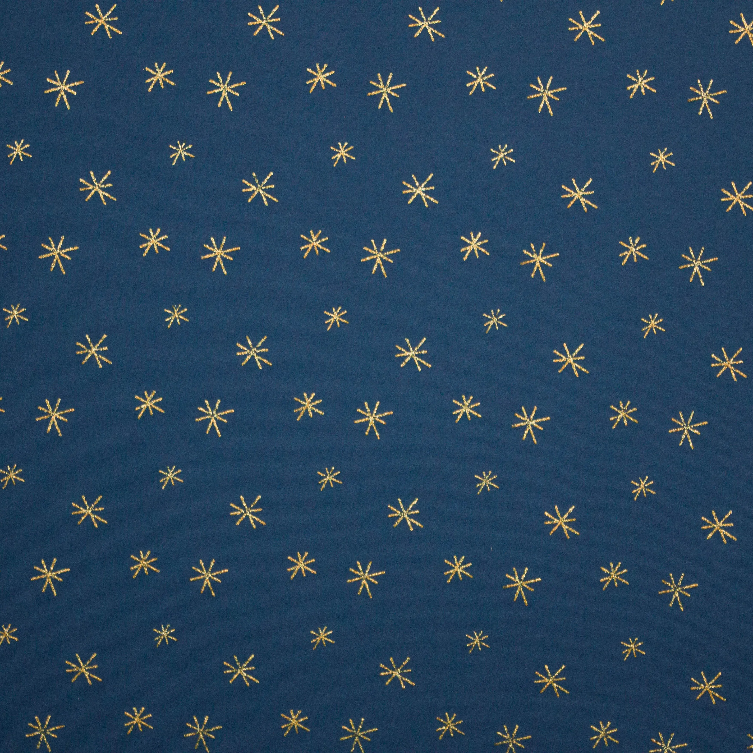 French terry blauw sterretjes