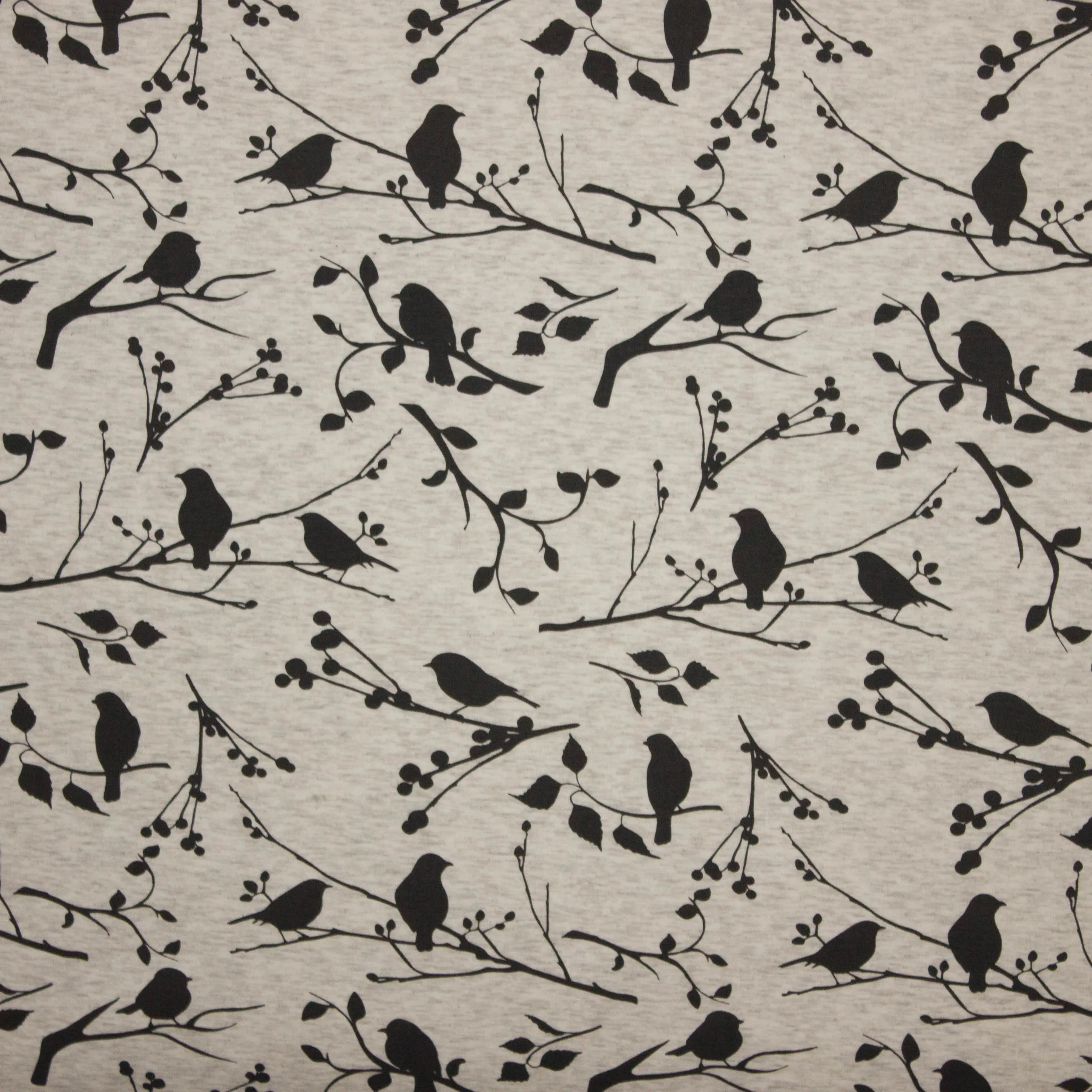 Sweater gemeleerd beige vogels