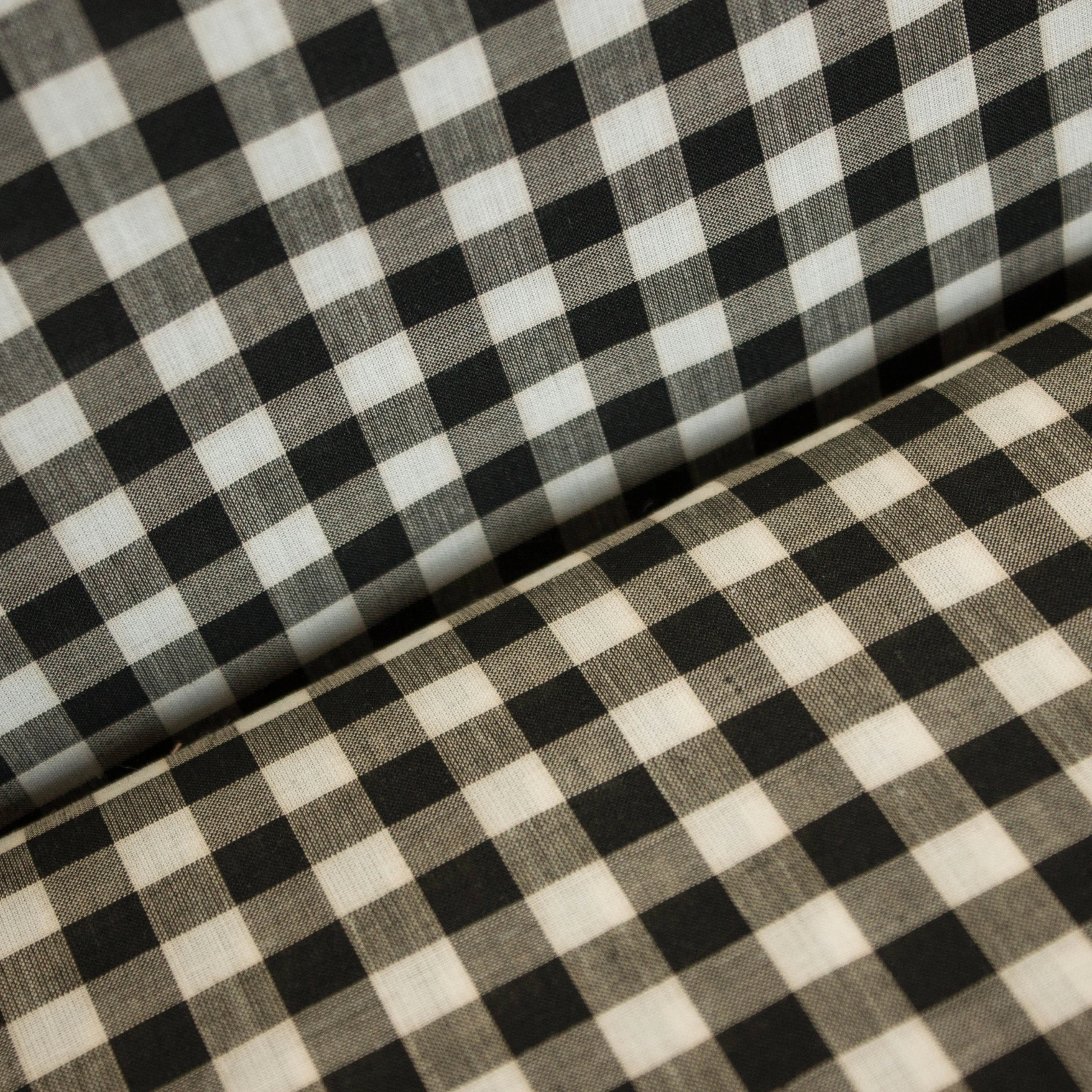 Katoen linnenlook geruit warm grijs