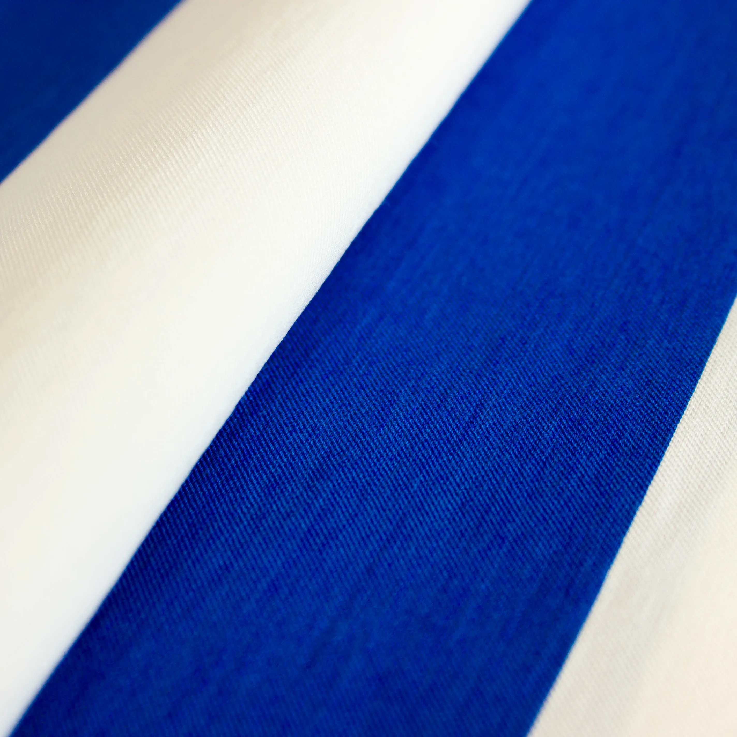 Katoen gestreept wit / blauw