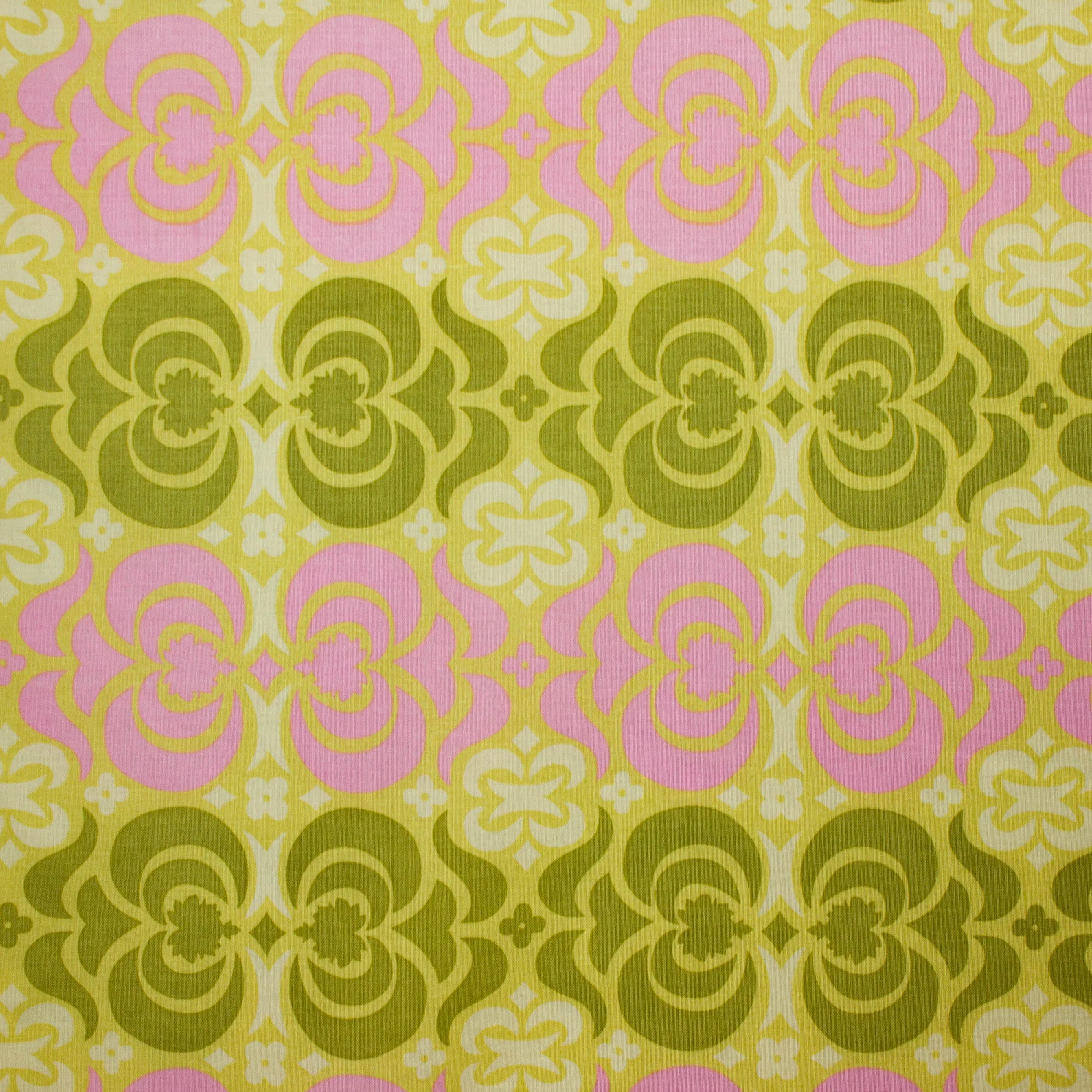 Katoen groen met abstract motief