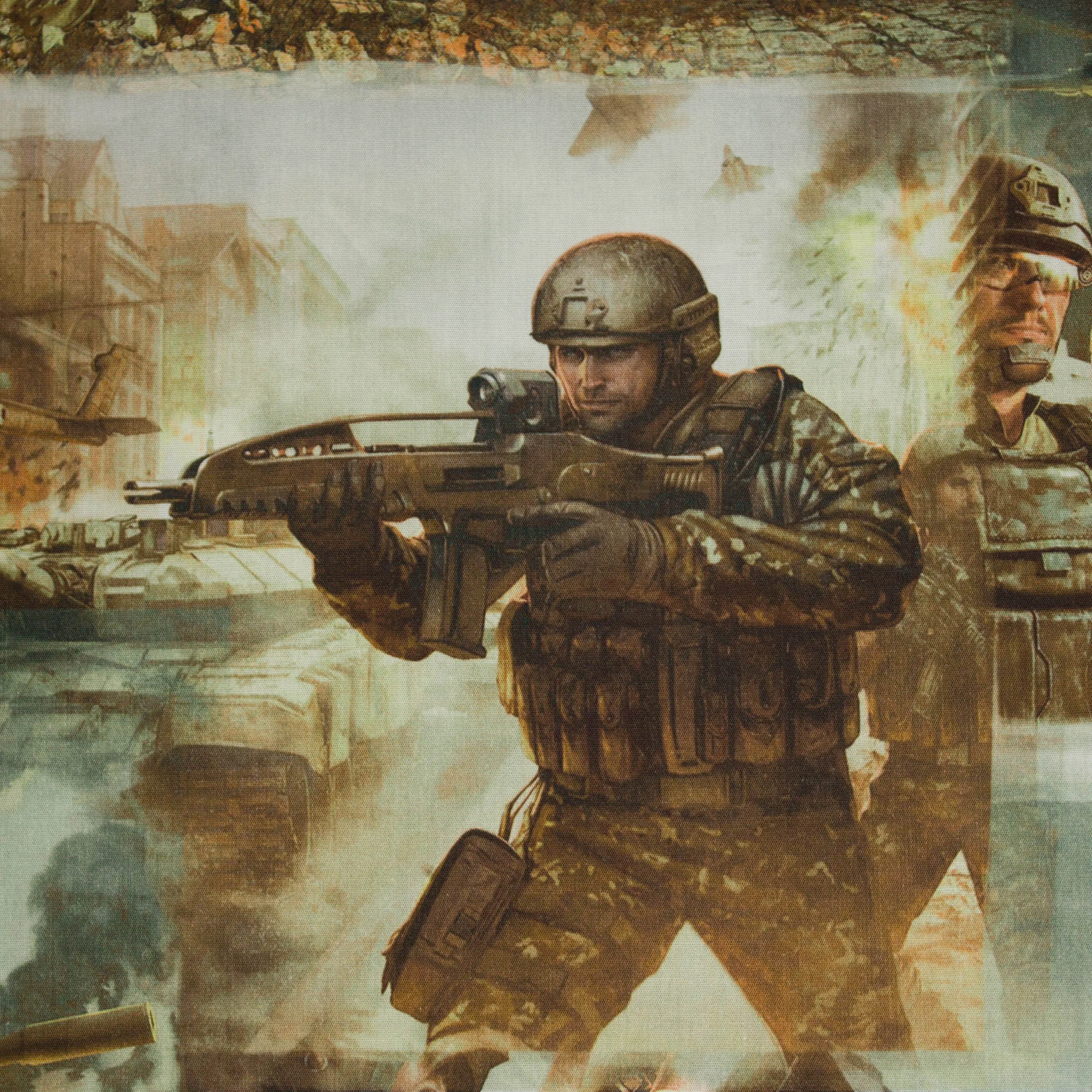 Katoen oorlog tafereel leger soldaten