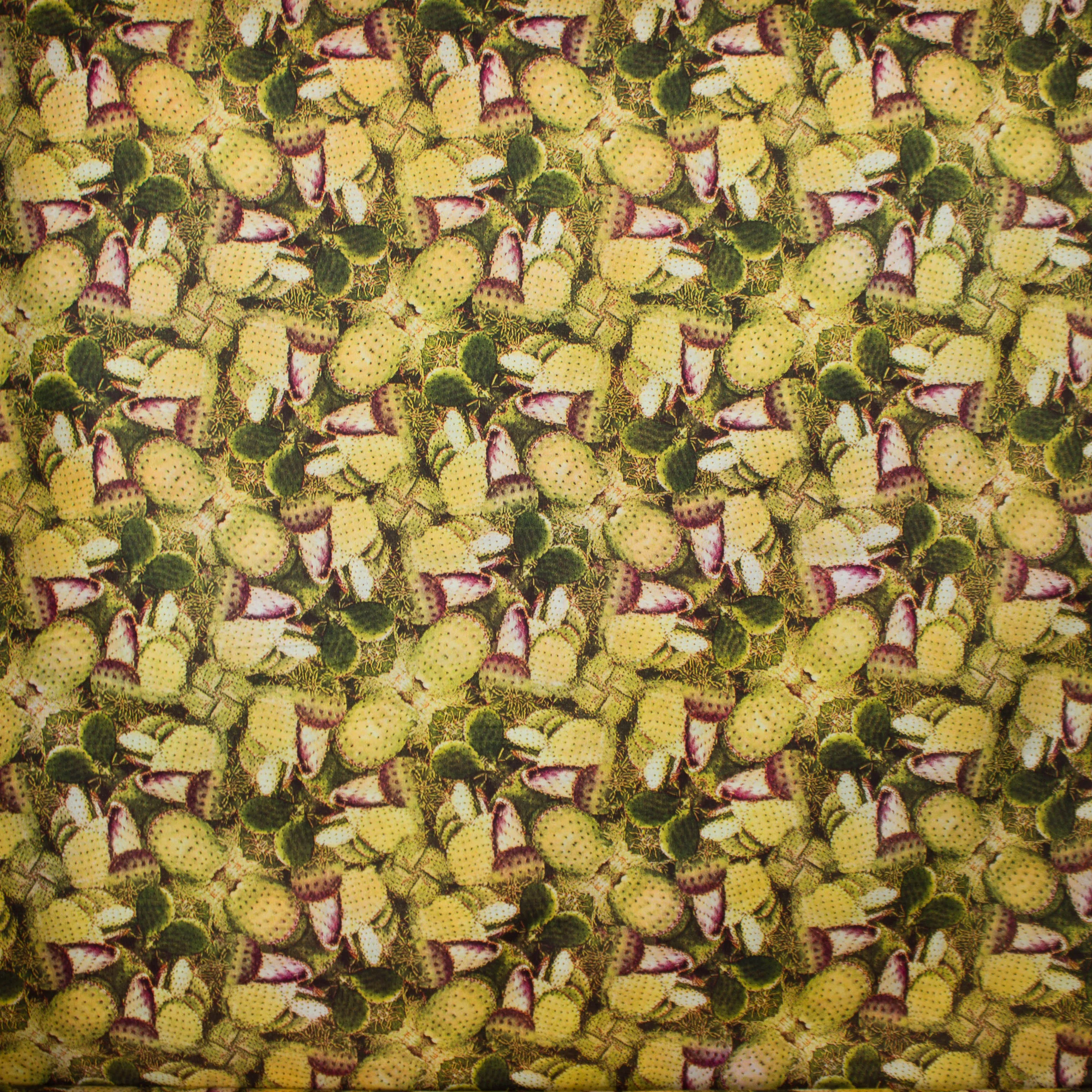 Katoen met cactussen print