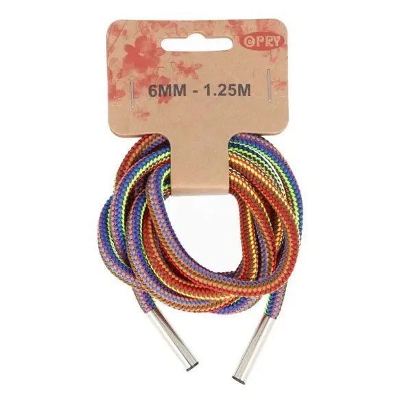 Hoodiekoord multicolor met afgewerkte uiteinden