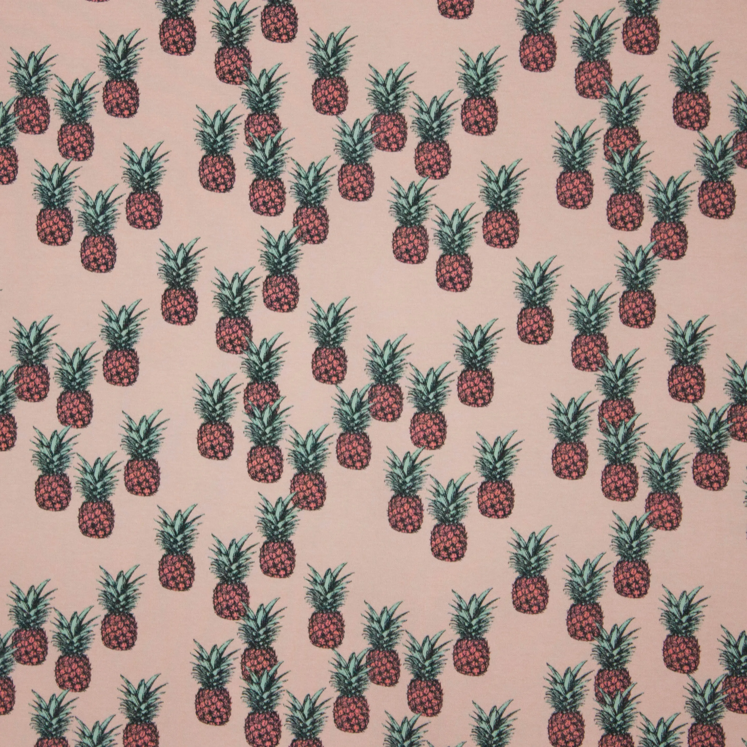 Tricot zalmroze ananas motief