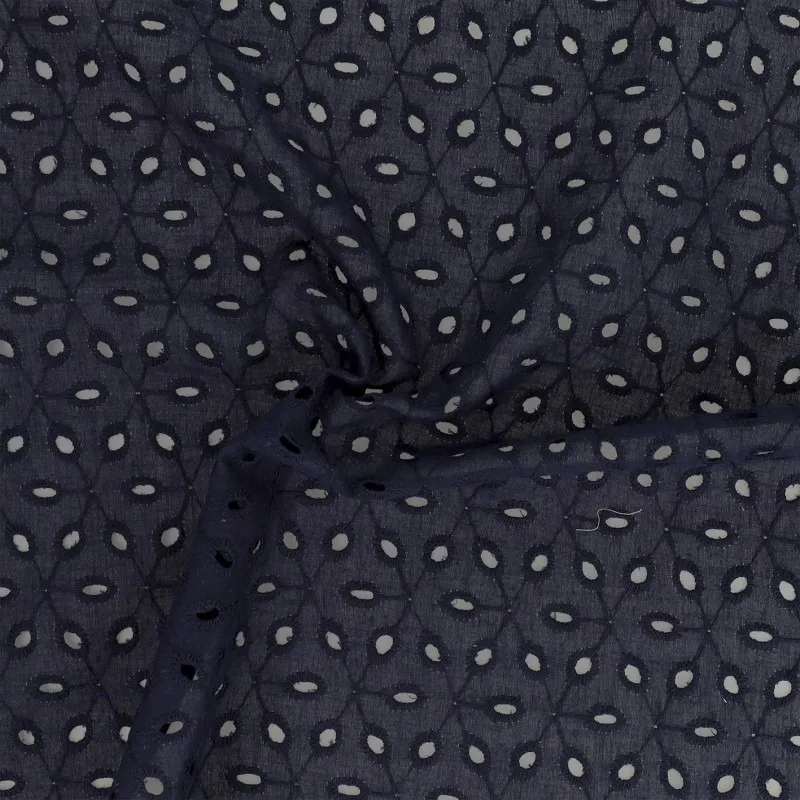 Broderie marine donkerblauw