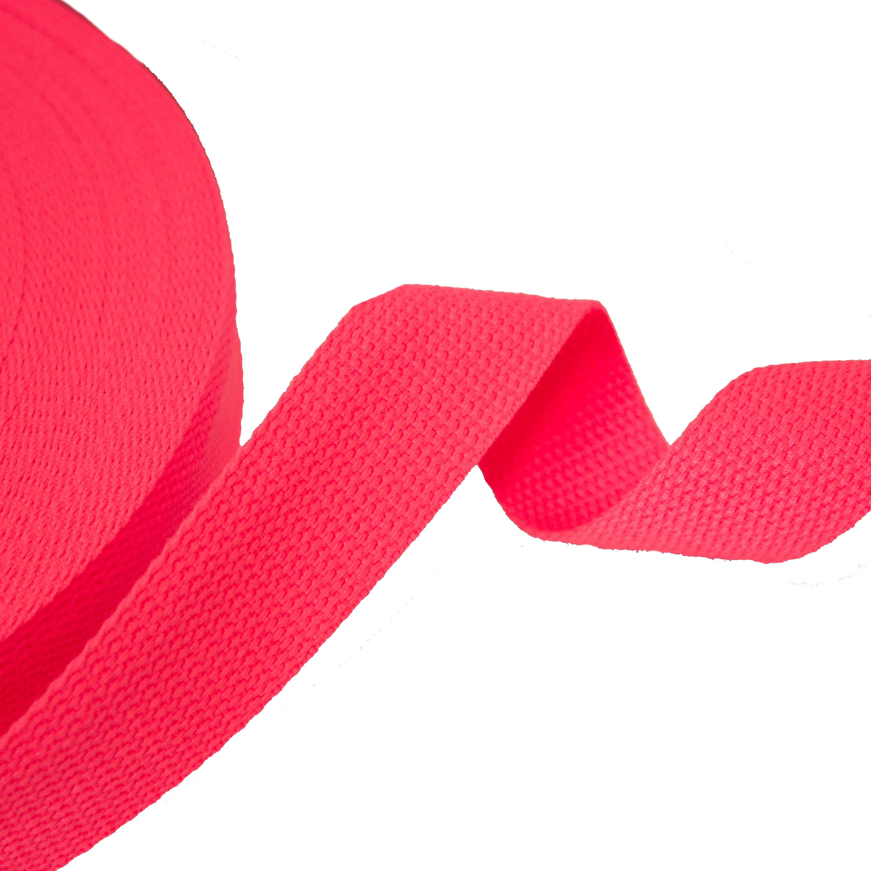 Tassenband / keperband 32 mm neon roze