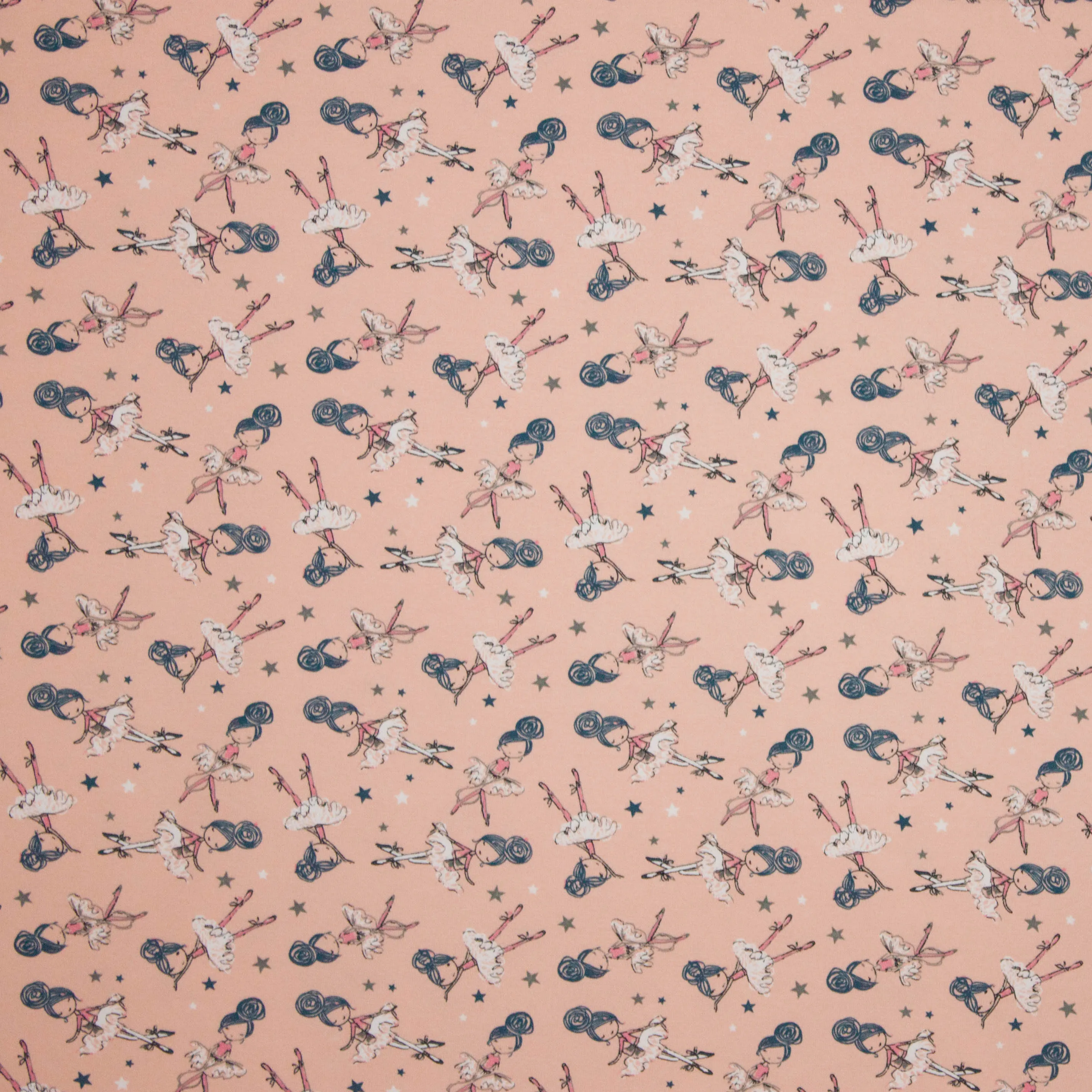 Tricot zalmroze ballerina motief