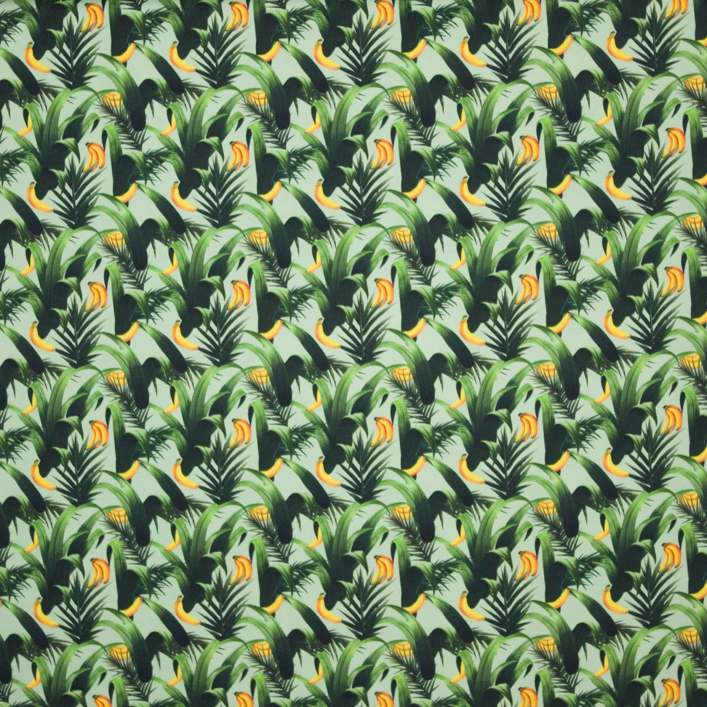 Tricot groen bananen motief