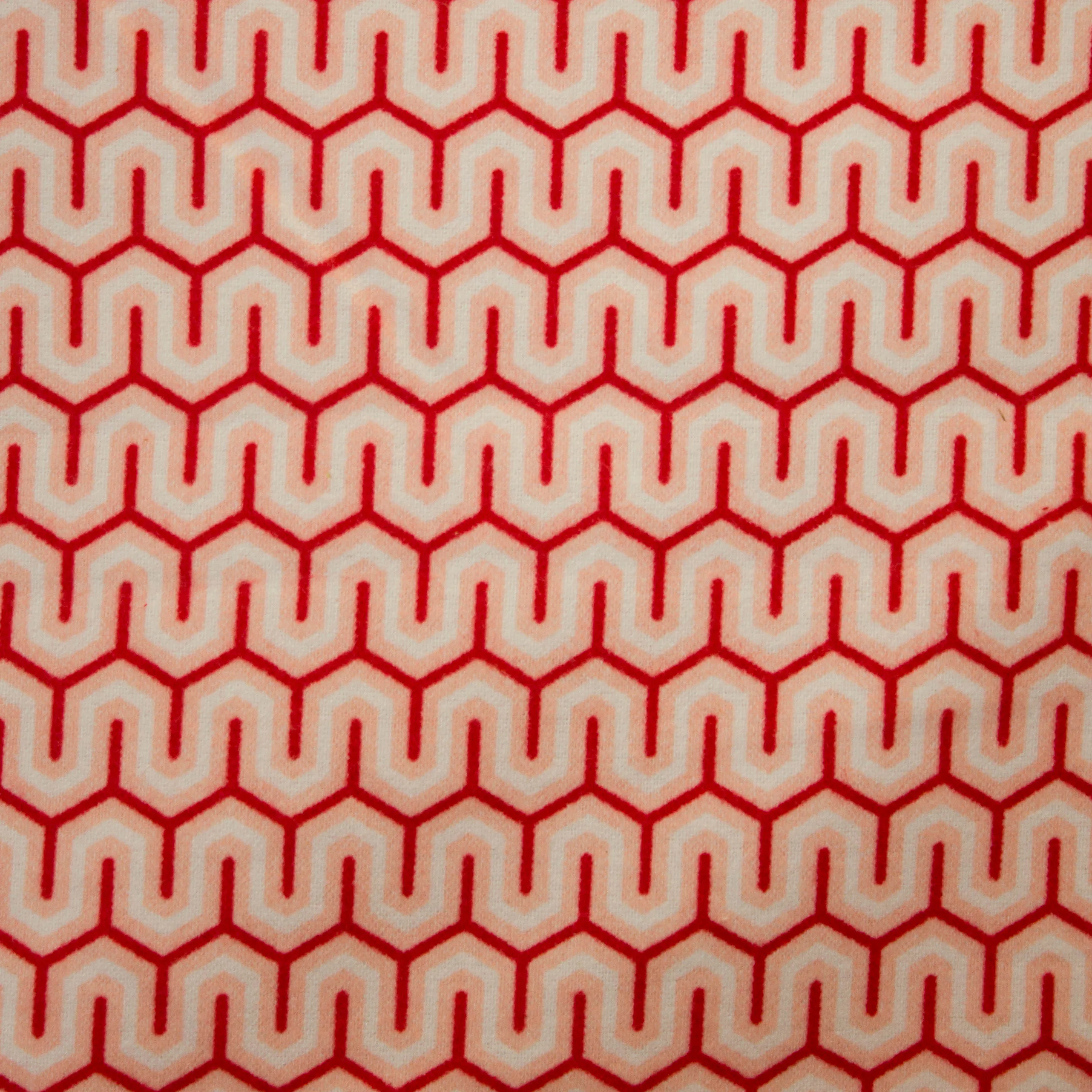 Flanel roze met rood geometrisch motief