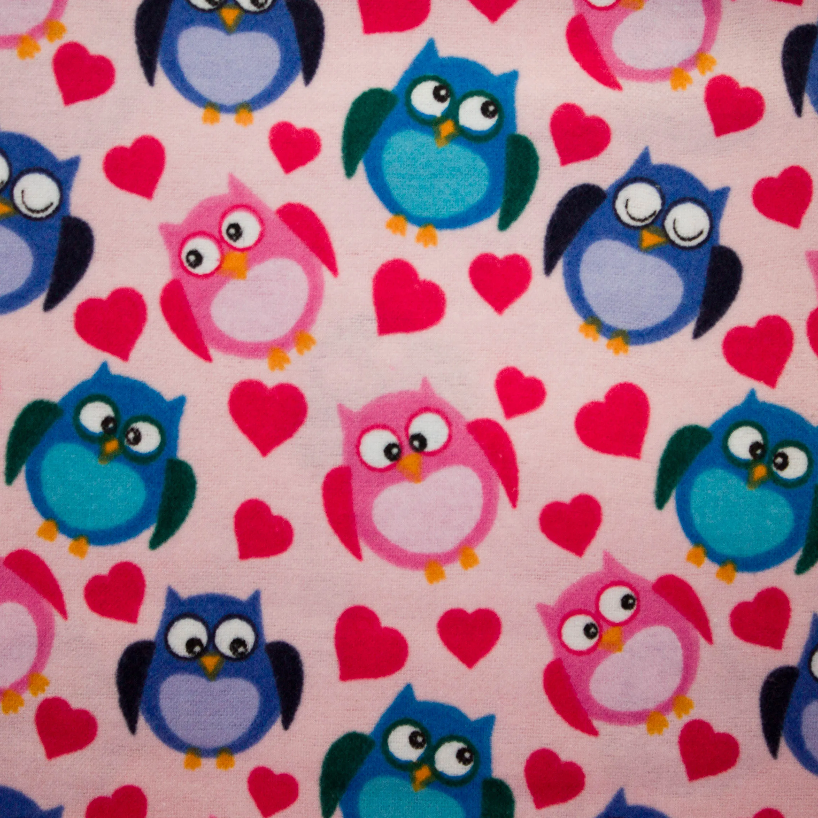 Flanel roze met uilen