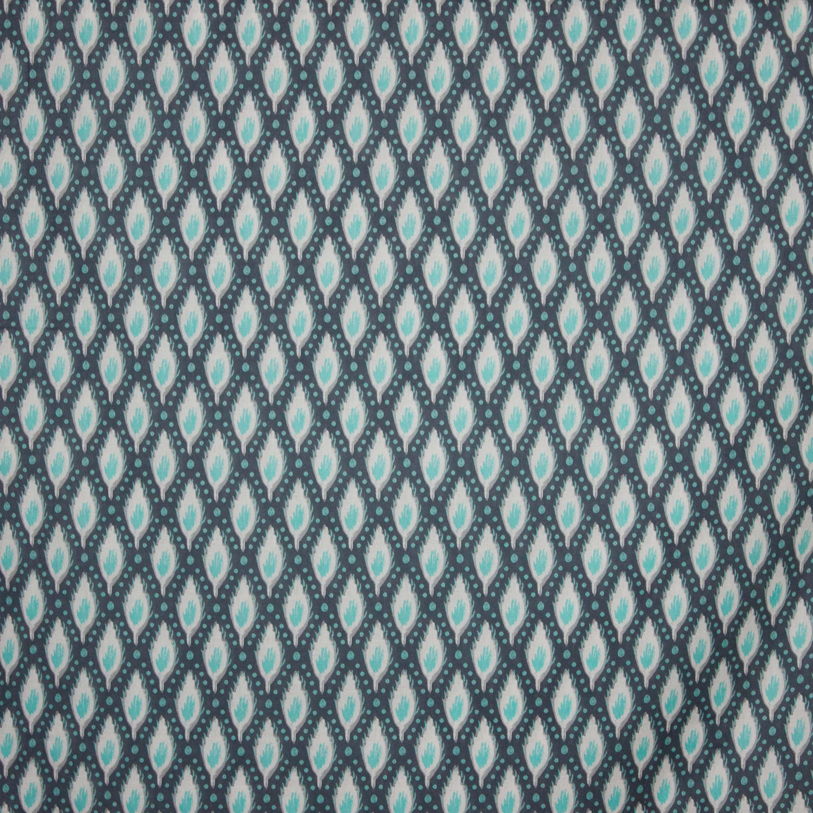 Katoen turquoise  veren motief