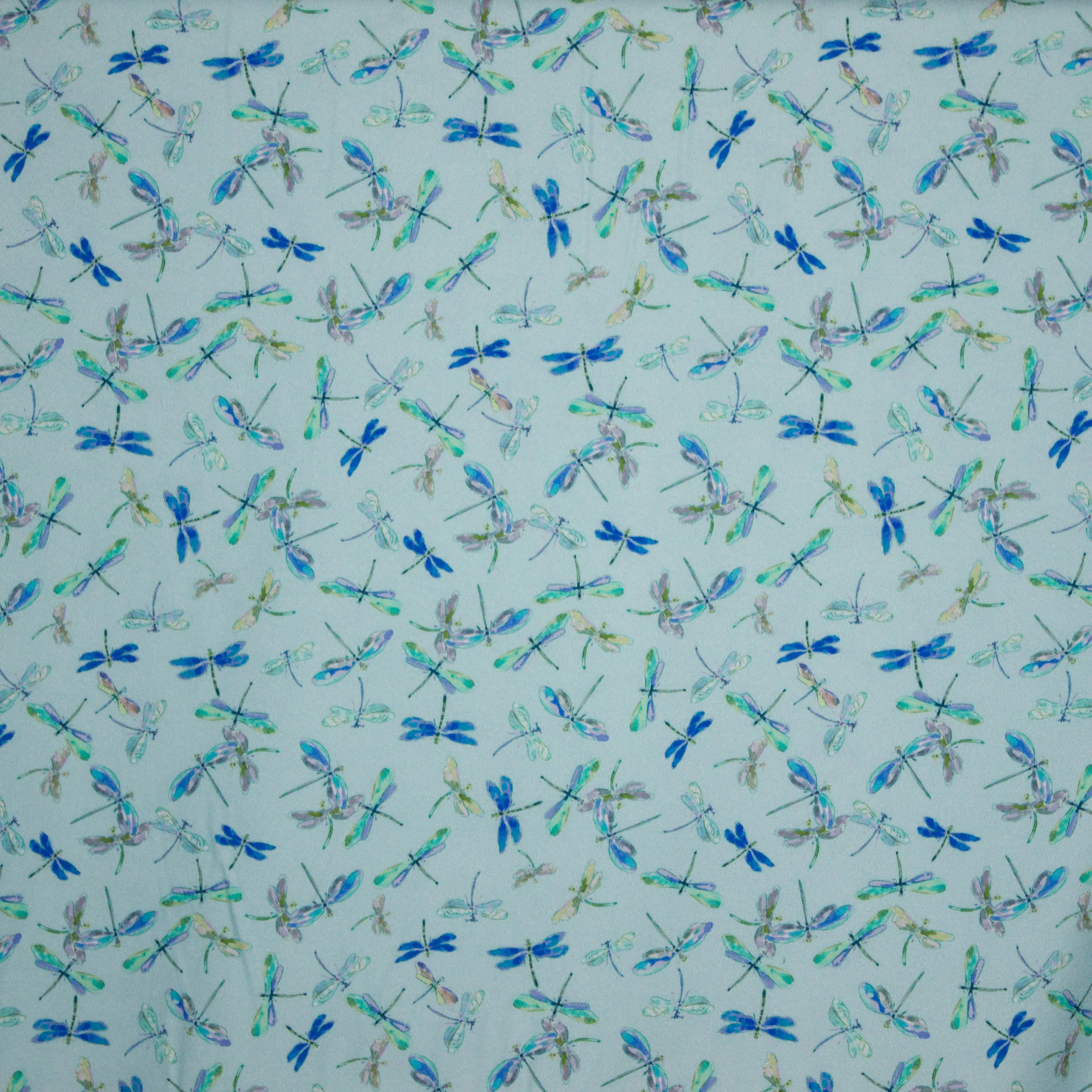 Viscose turquoise waterjuffer motief