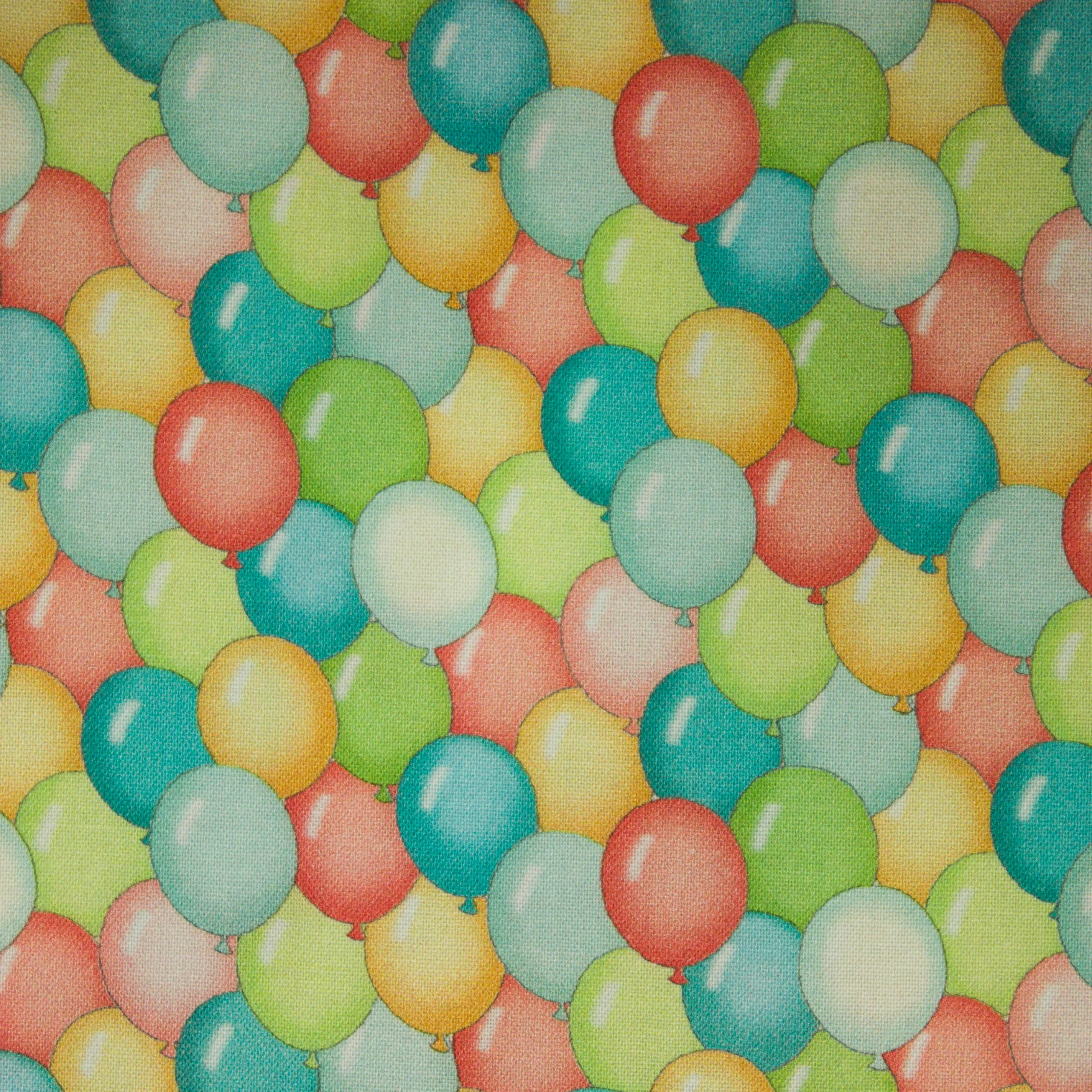 Katoen multicolor met ballonnen