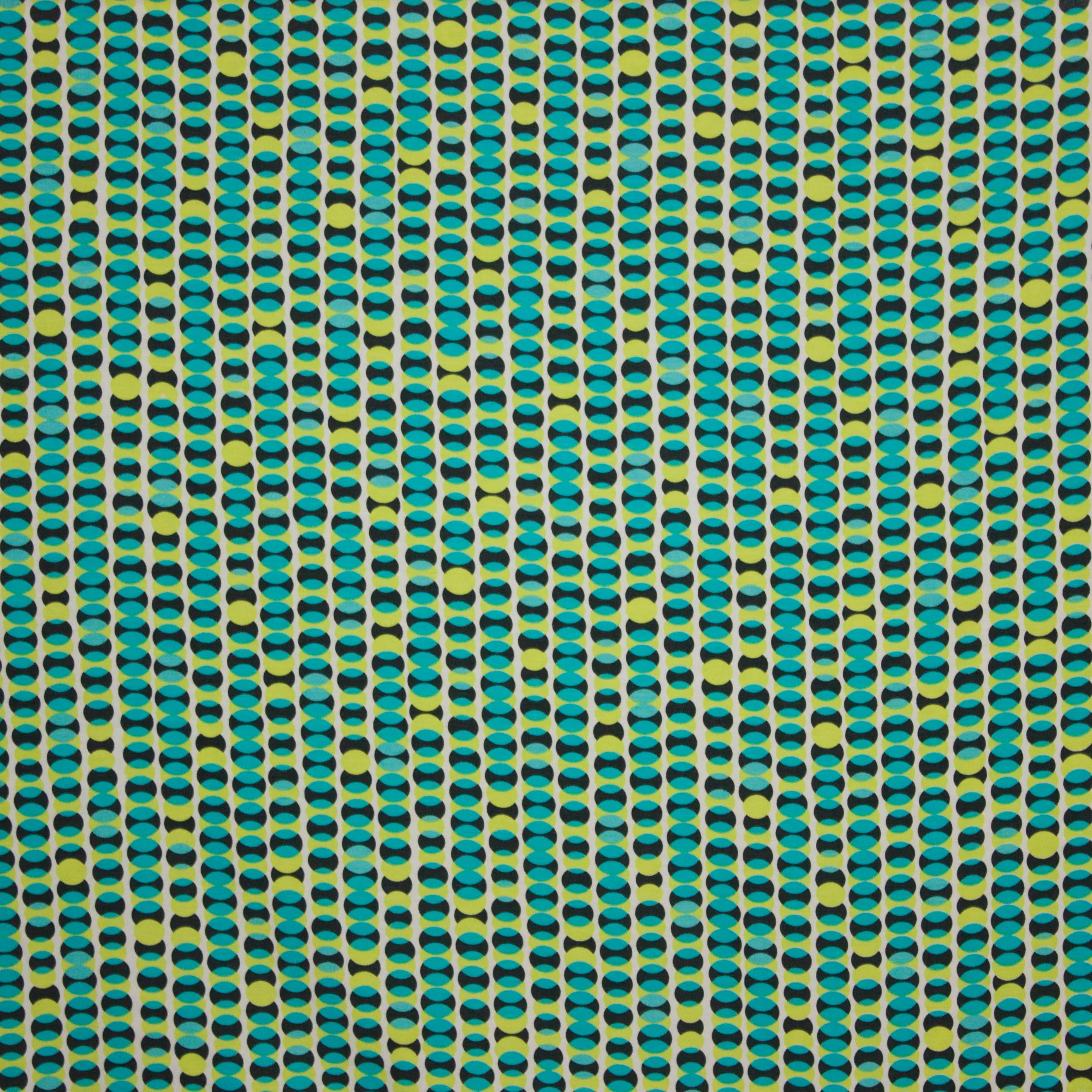 Viscose tricot turquoise bolletjes motief