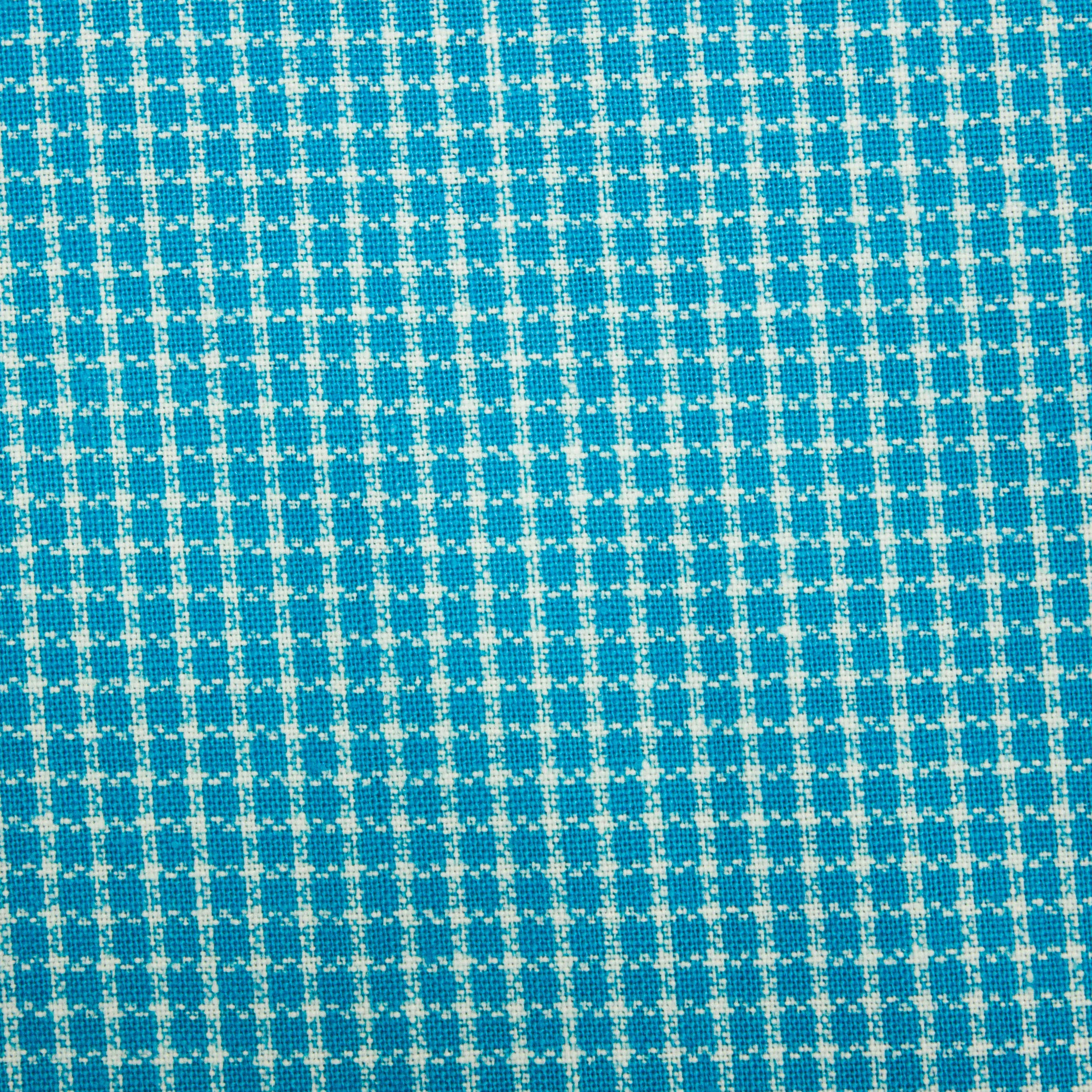 Katoen blauw met witte ruiten