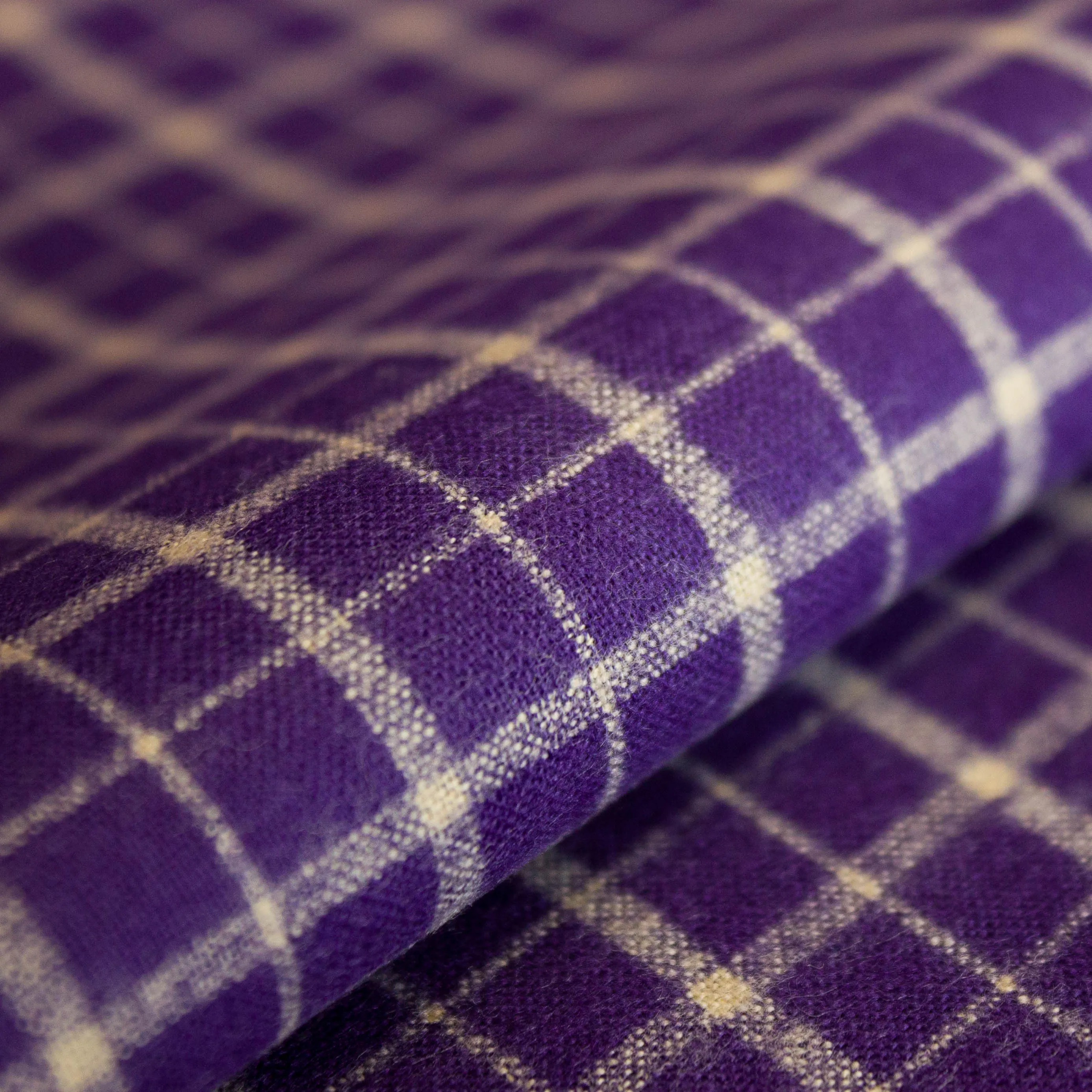 Flanel paars met witte ruiten
