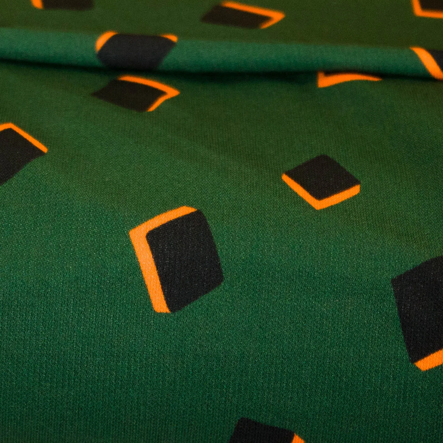 Viscose crêpe tricot groen met blokjes