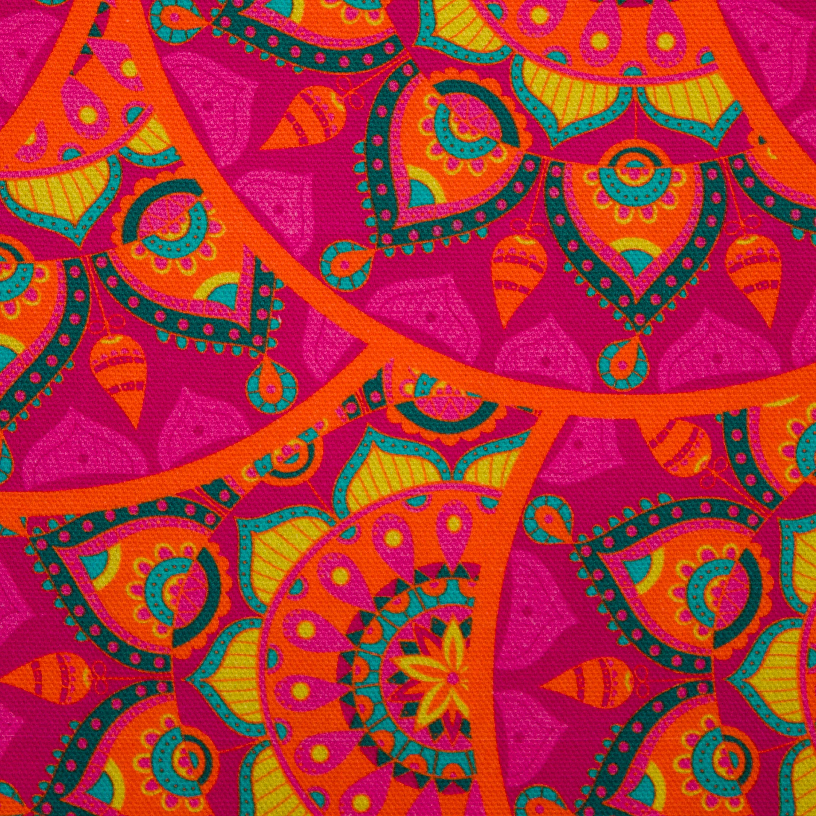 Canvas fuchsia met kleurrijke bloemen