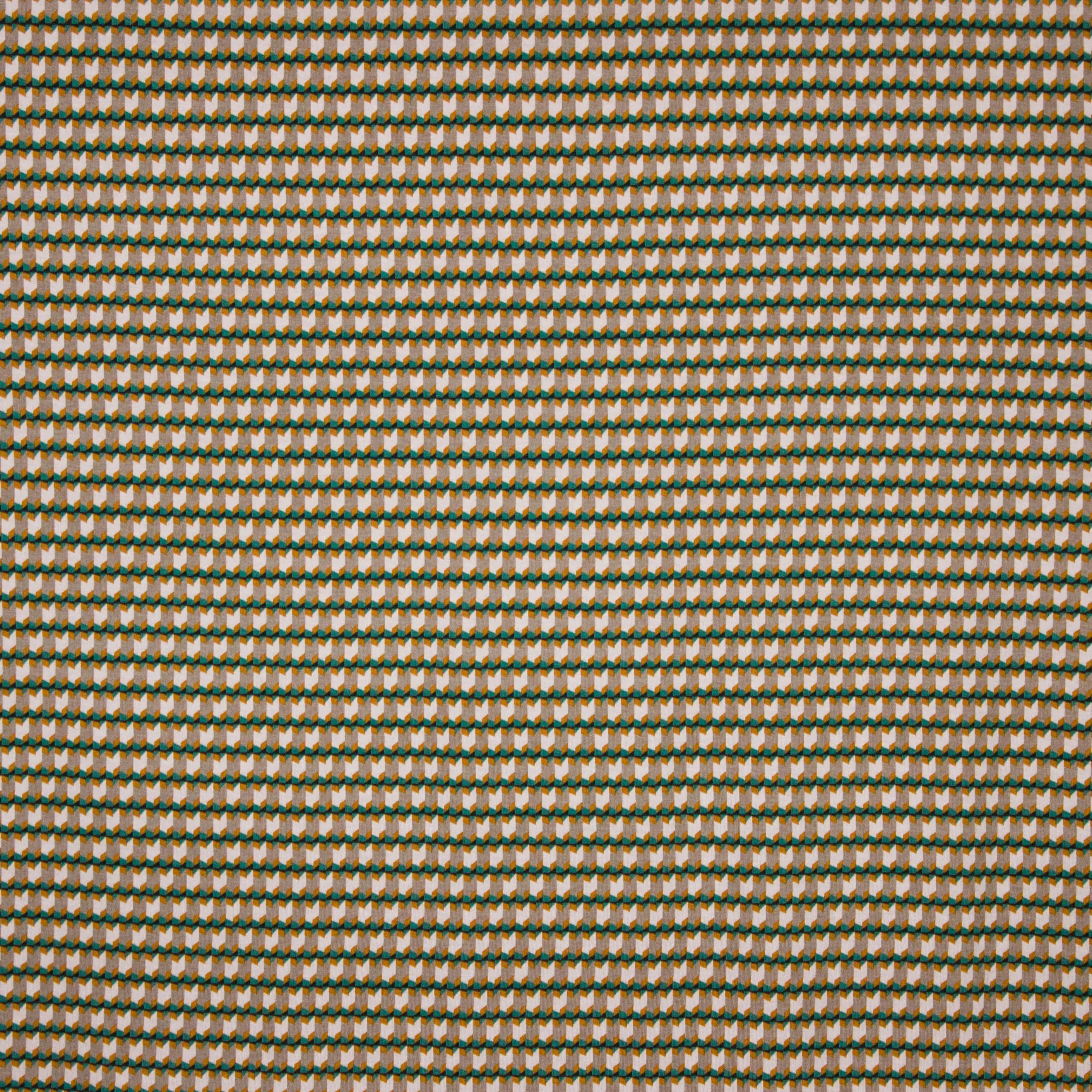 Tricot taupe geometrisch motief