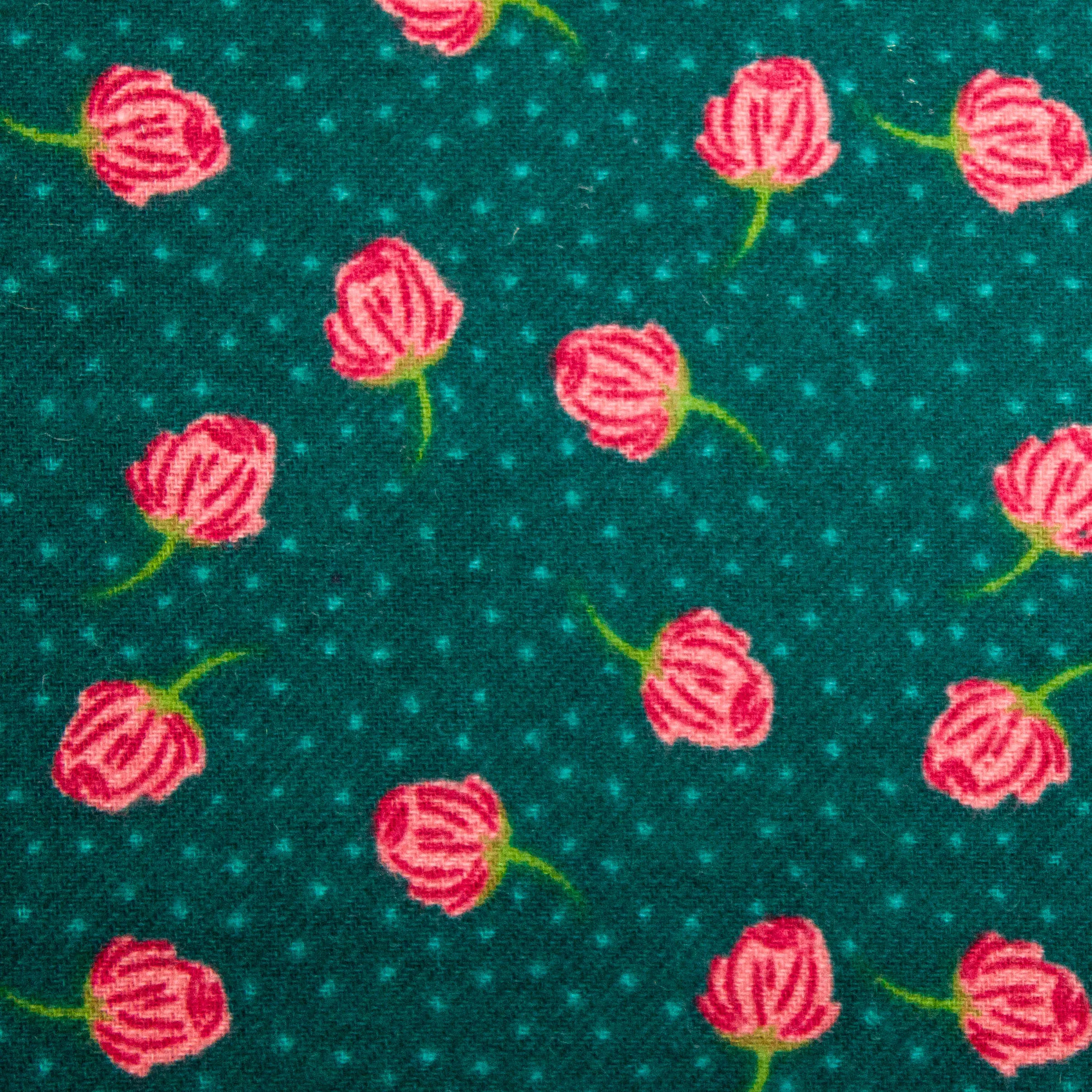 Marvella flanel groen met bloemen