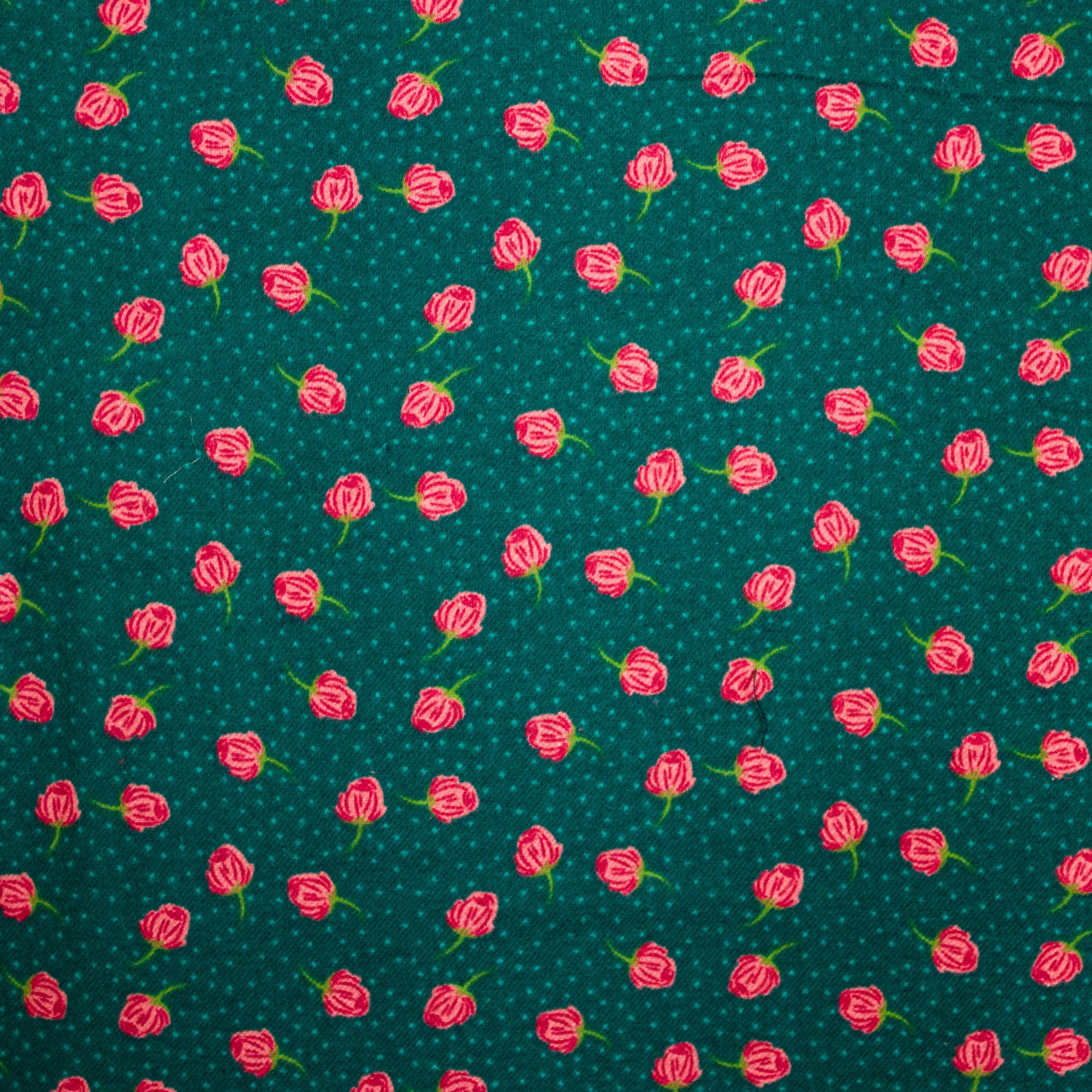 Marvella flanel groen met bloemen