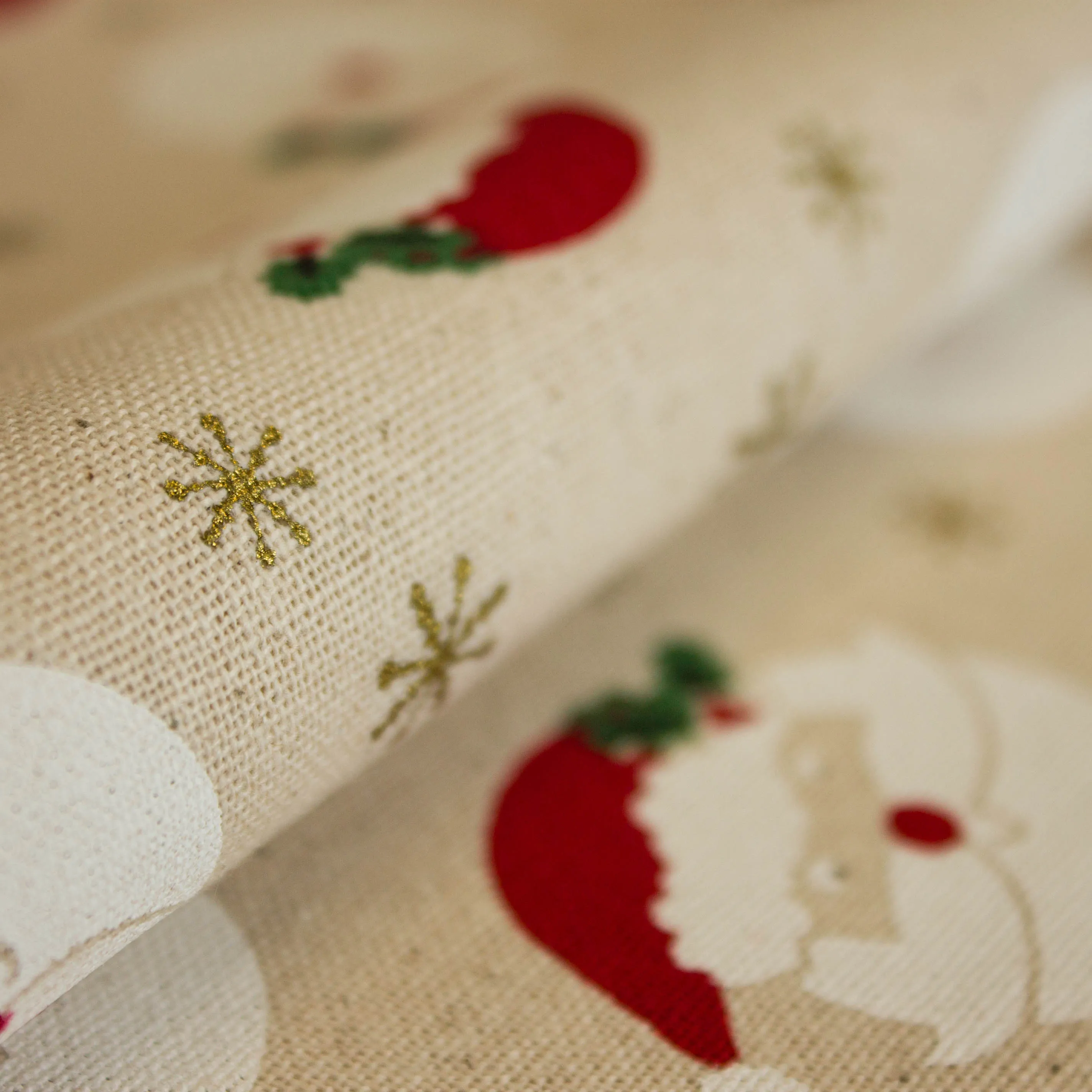 Canvas beige met kerstmannen