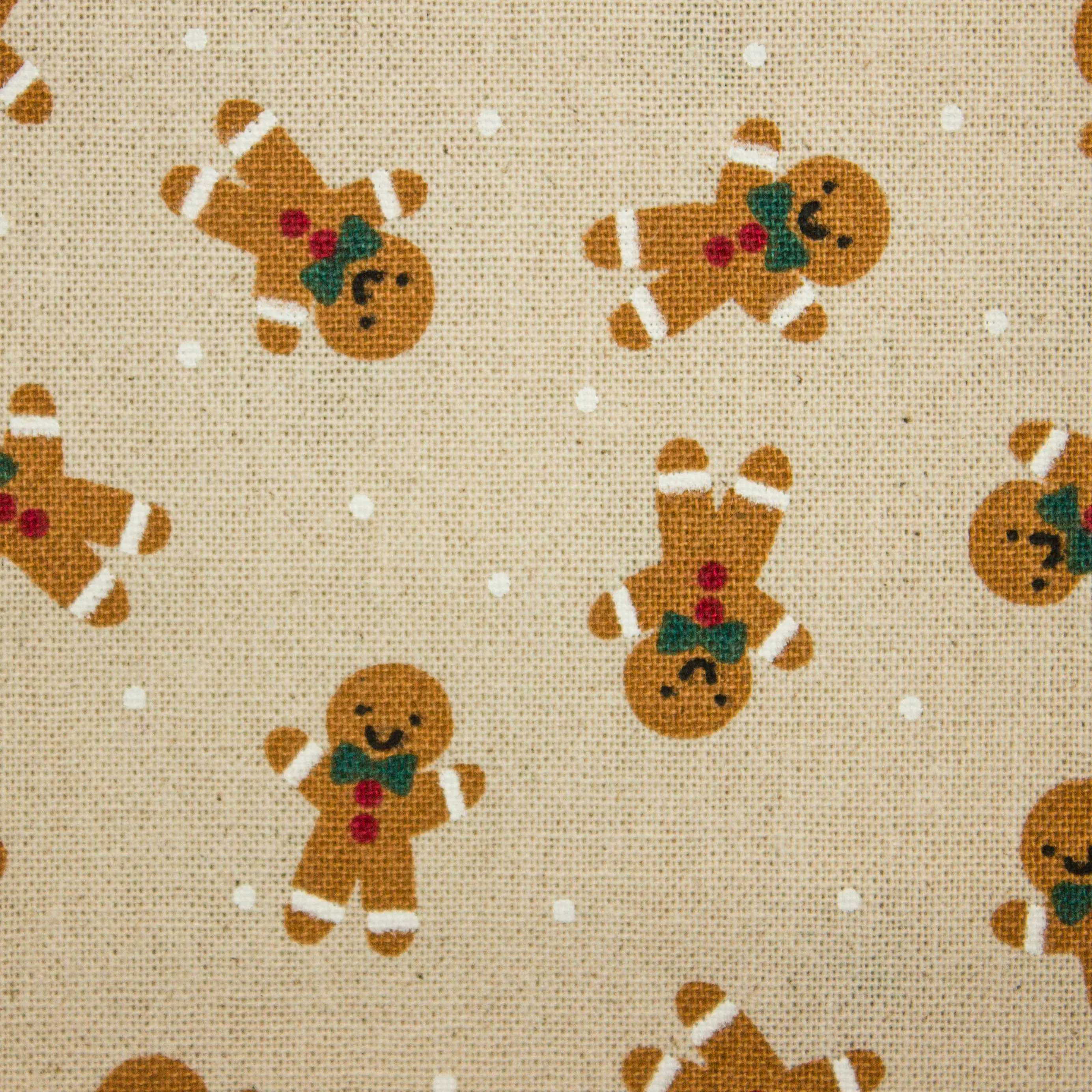 Canvas beige met peperkoekmannetjes