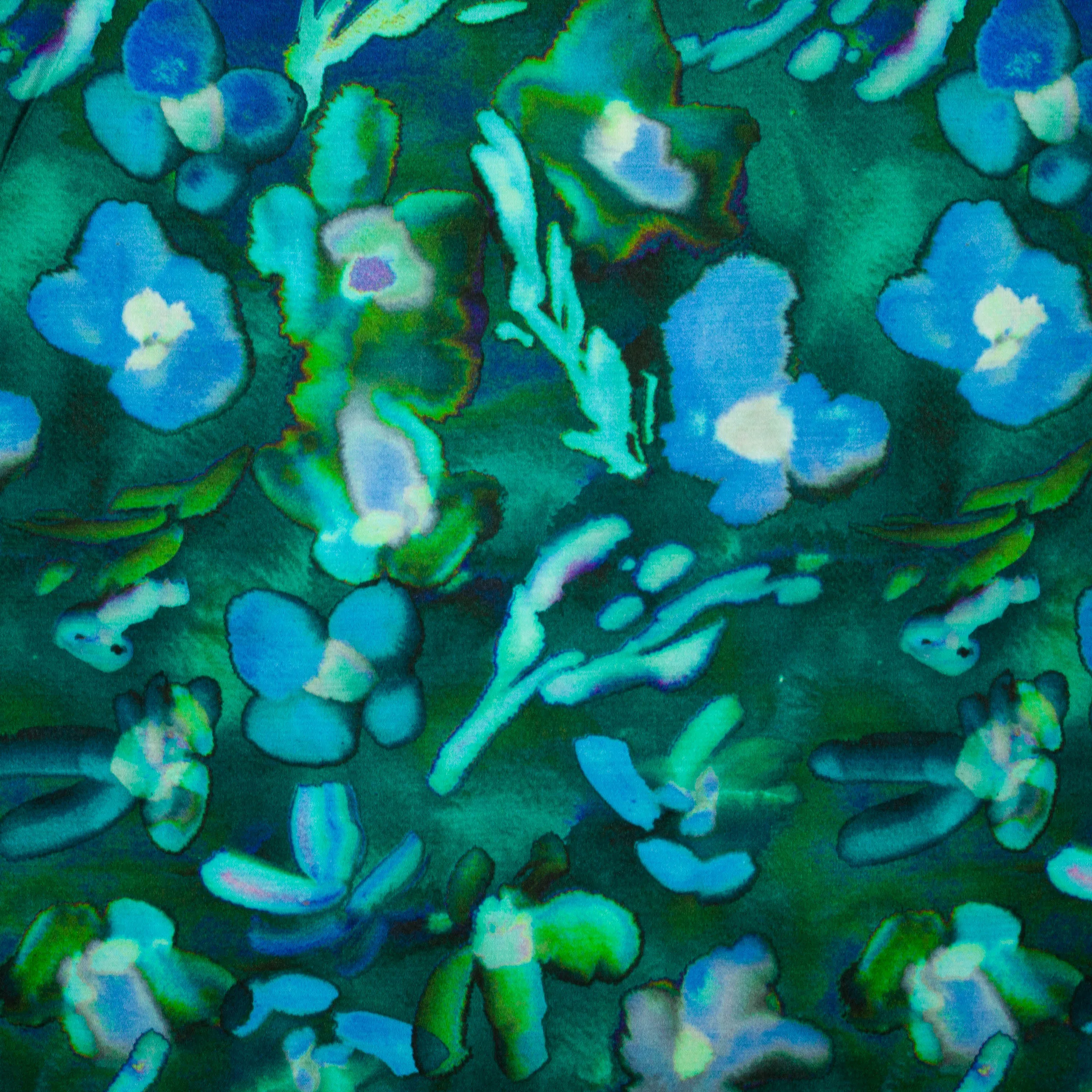 Viscose satijn groen / blauw